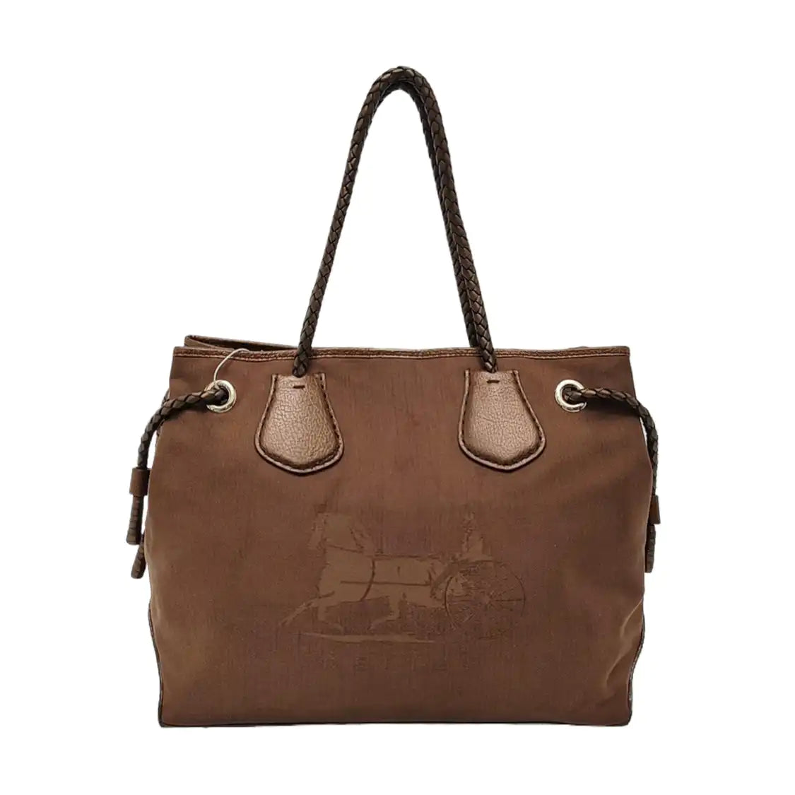 CELINE Tote bag Brown Canvas Shoulder Bag Silver Hardware-(SKU)-950569328