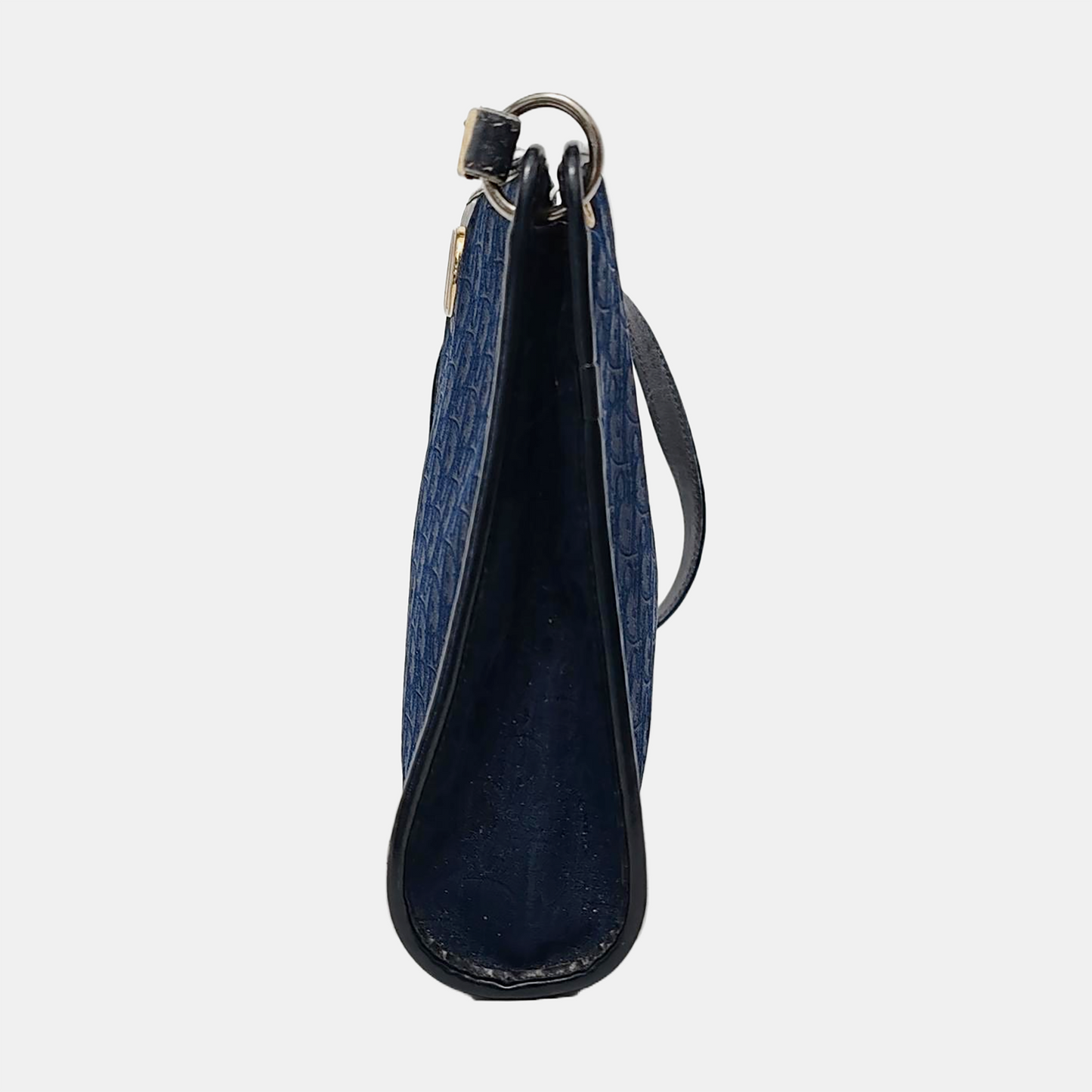 DIOR Blue Fabric Monogrammed Jacquard Single Shoulder Bag, Crossbody Bag Golden hardware-(SKU)-950956389