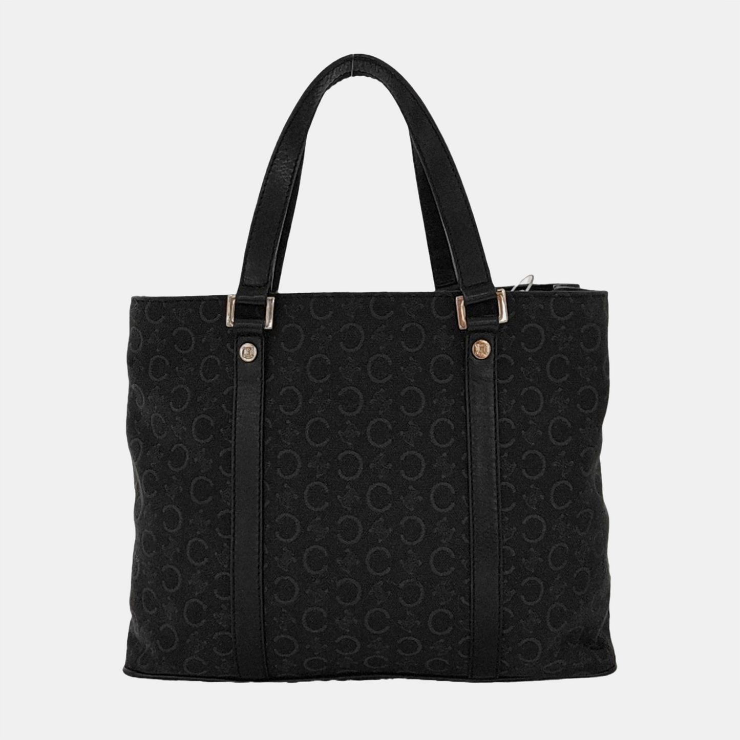 CELINE Tote bag Black Fabric Triumph Arch Embossed Handbag Single Shoulder Bag Golden hardware-(SKU)-951292788