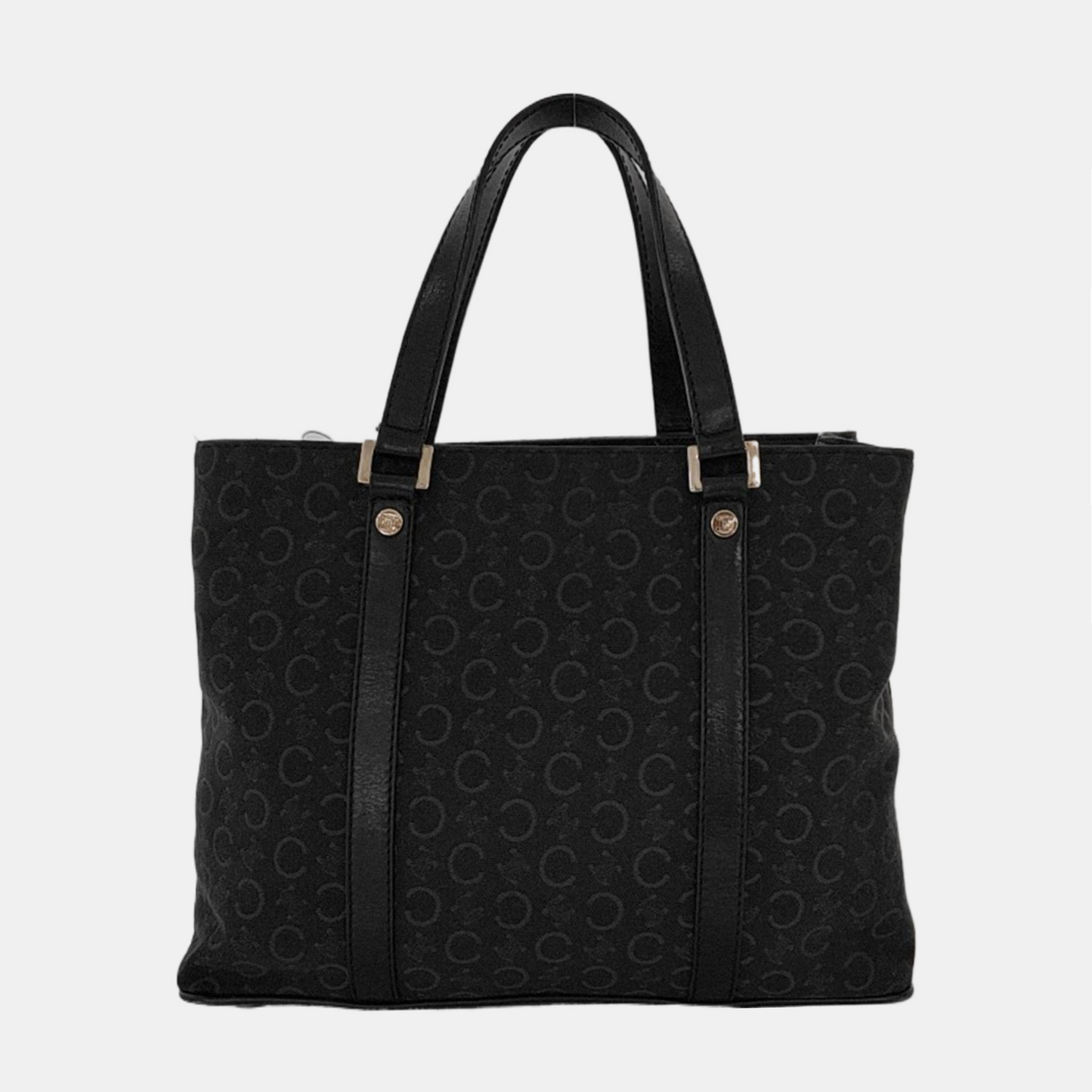 CELINE Tote bag Black Fabric Triumph Arch Embossed Handbag Single Shoulder Bag Golden hardware-(SKU)-951292788