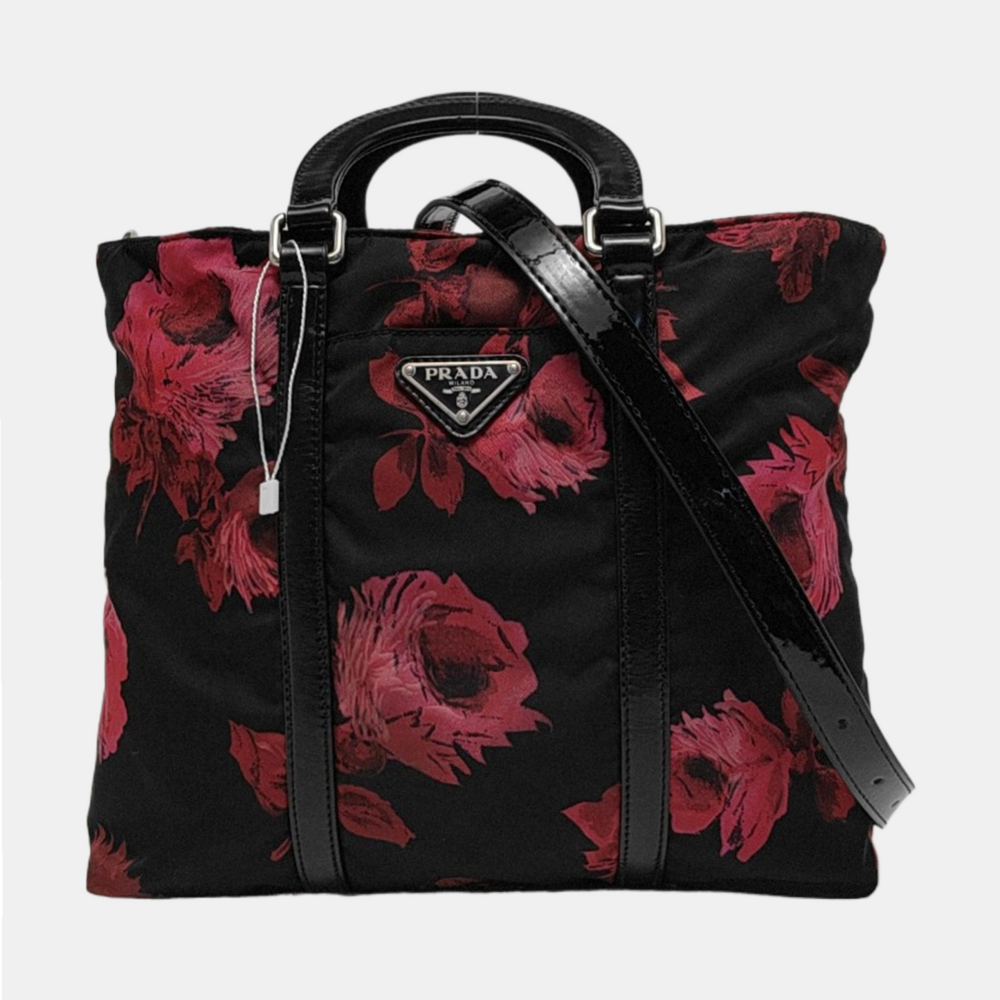 PRADA Tote bag Red Nylon Handbag Silver Hardware-(SKU)-951326942