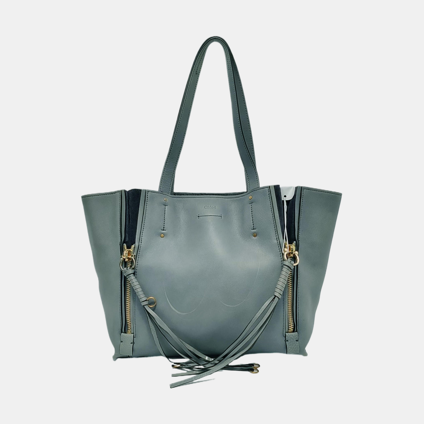 Chloé Milo Light Blue Cowhide Single Shoulder Bag Handbag Golden hardware-(SKU)-951412055
