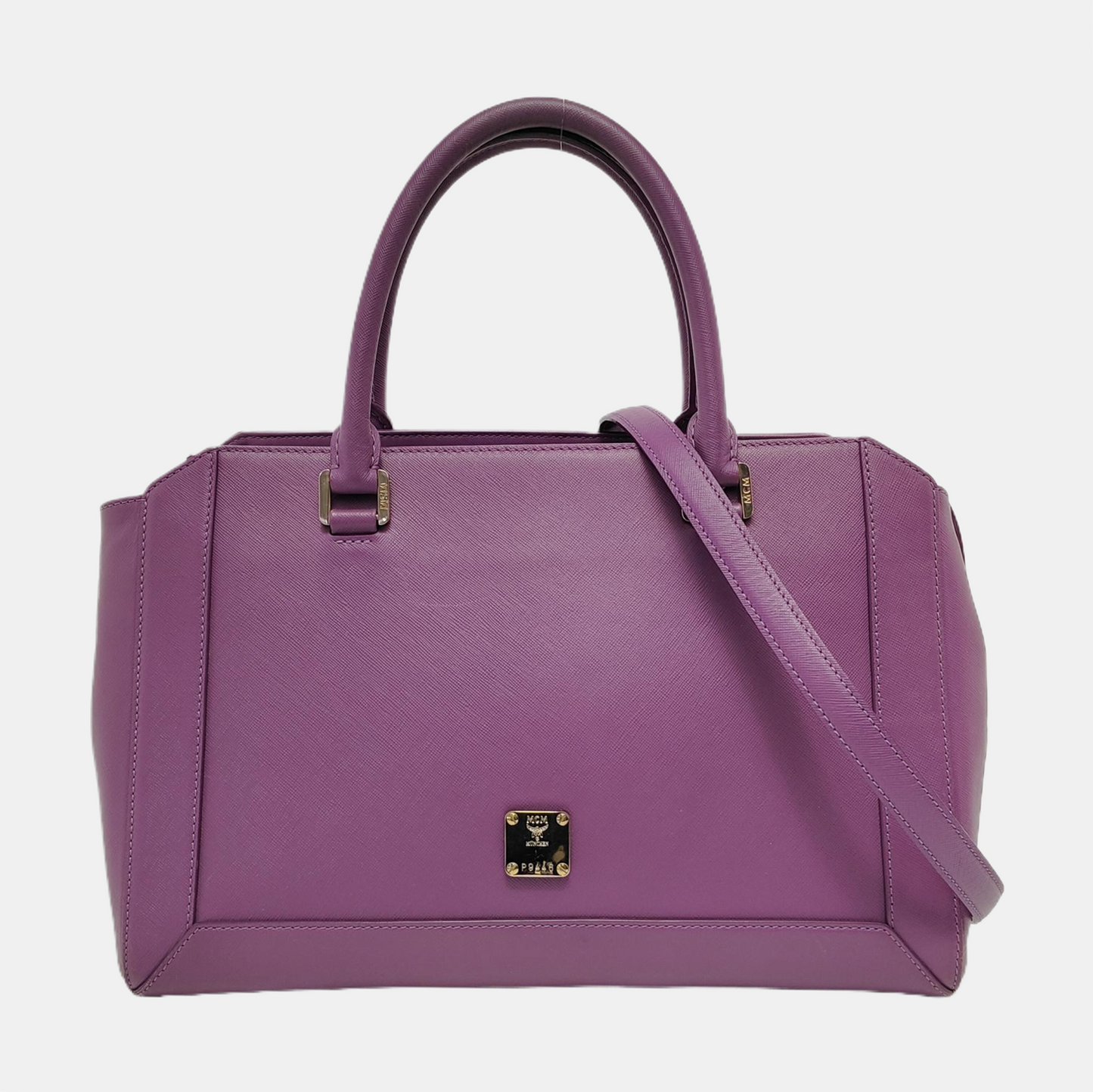 MCM NUOVO Purple Leather Crossbody Handbag Single Shoulder Bag Golden hardware Removable shoulder strap-(SKU)-951703920