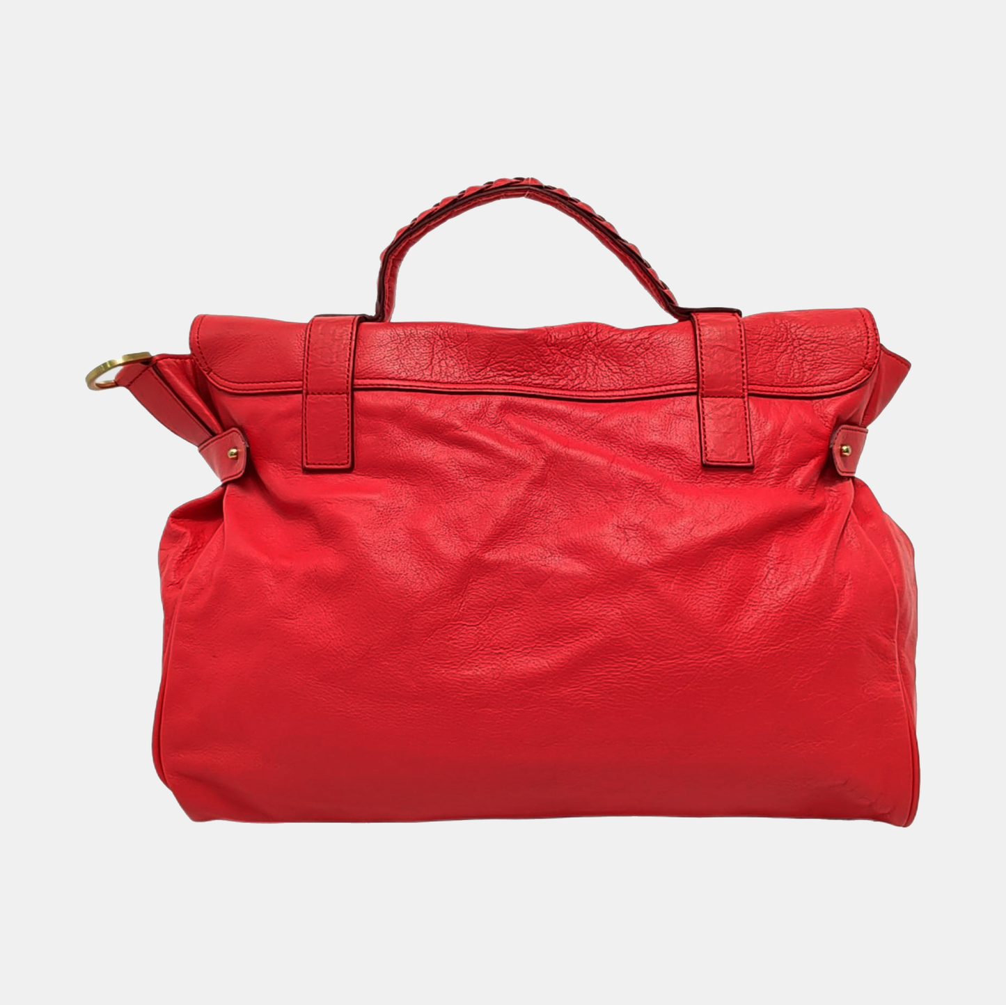 Mulberry Alexa Red Cowhide Single Shoulder Bag Handbag Crossbody Bag Golden hardware Removable shoulder strap-(SKU)-951491621