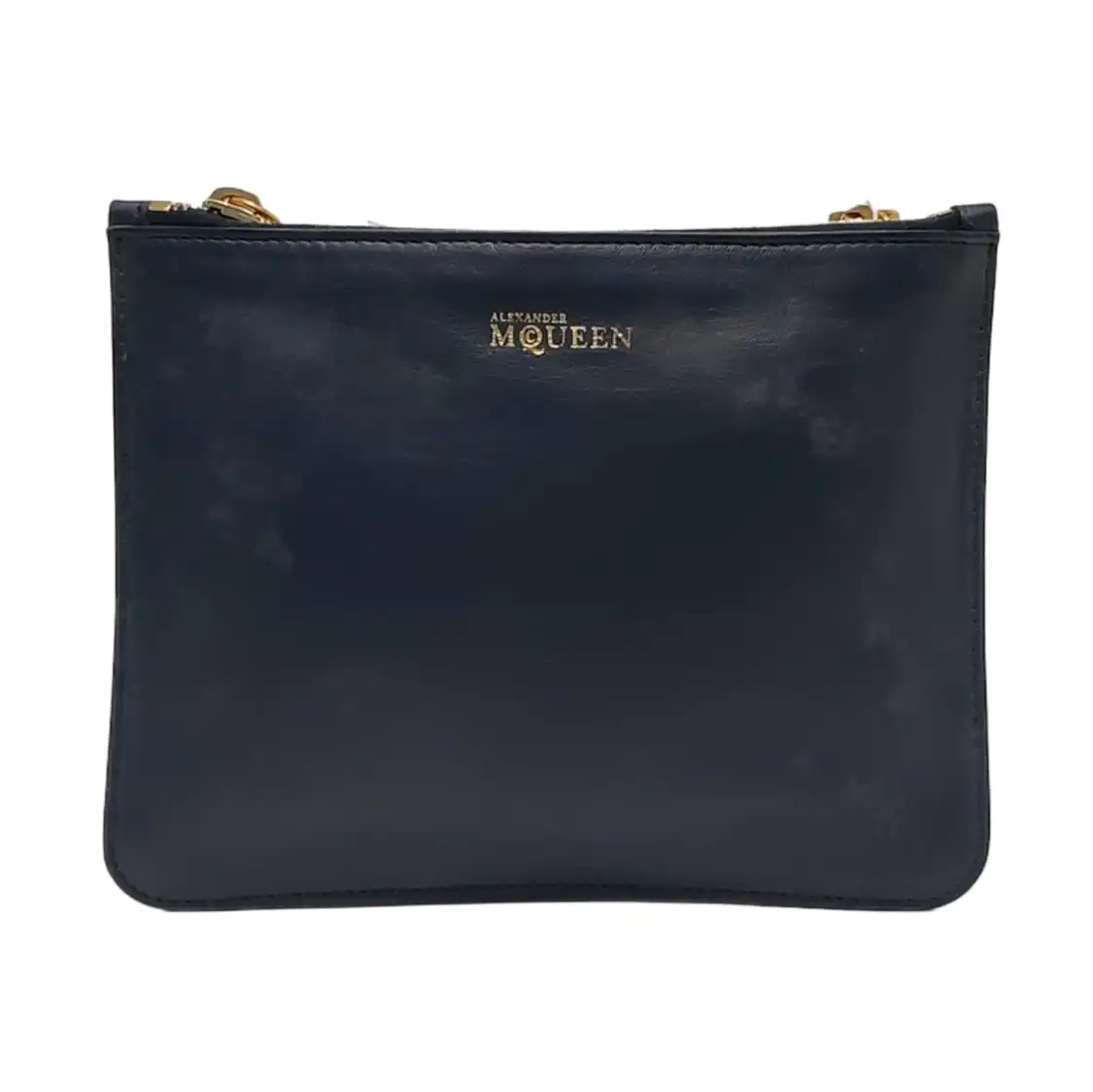 Alexander McQUEEN Dark Blue Sheepskin Handbag Golden hardware-(SKU)-951614903