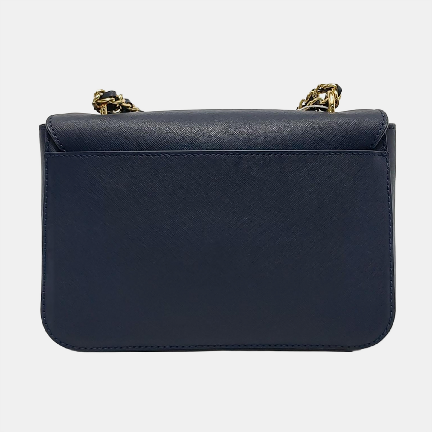 TORY BURCH Robinson Dark Blue Cowhide Embossed Single Shoulder Bag Crossbody Bag Golden hardware-(SKU)-951566144
