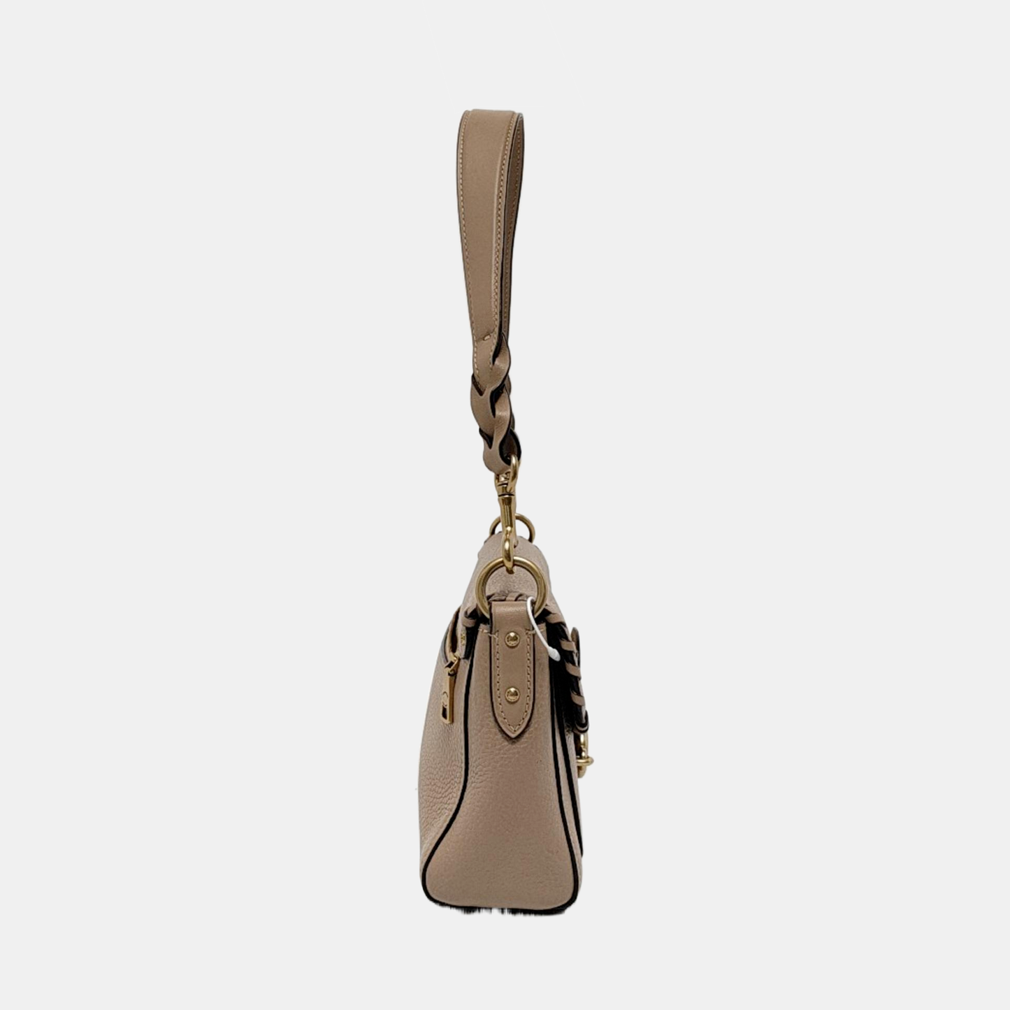 COACH 26 Khaki Cowhide Carriage Single Shoulder Bag Crossbody Handbag Golden hardware Removable shoulder strap-(SKU)-951599641