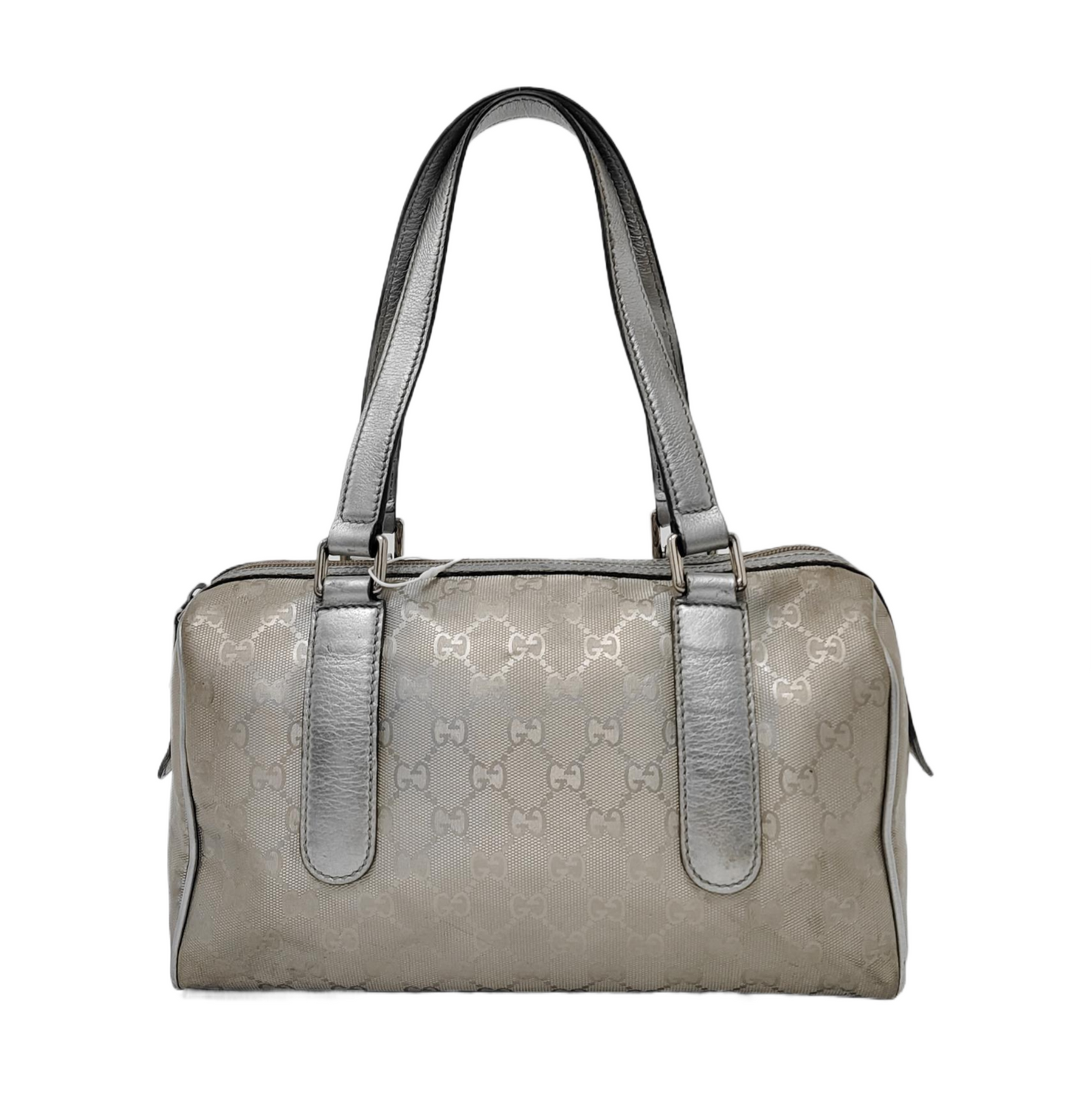 GUCCI Guccissima Silver Coated Canvas Monogram Handbag Silver Hardware-(SKU)-951869728