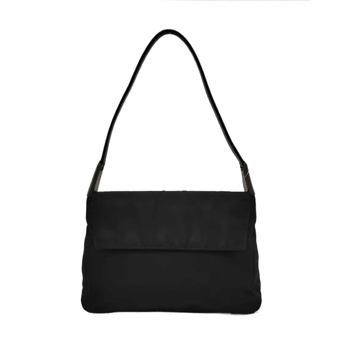 PRADA Black Nylon Single Shoulder Bag Silver Hardware-(SKU)-951945134