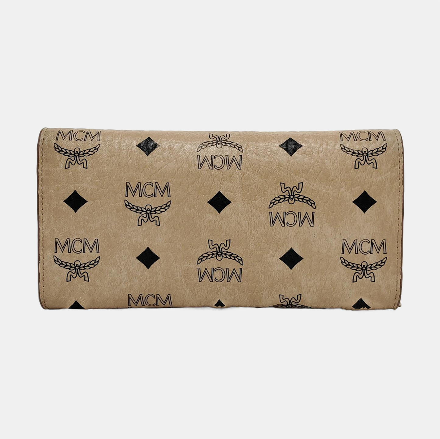 MCM PATRICIA Large size Khaki coated canvas monogram laurel buckle shoulder bag/handbag Golden hardware Removable shoulder strap-(SKU)-951984447