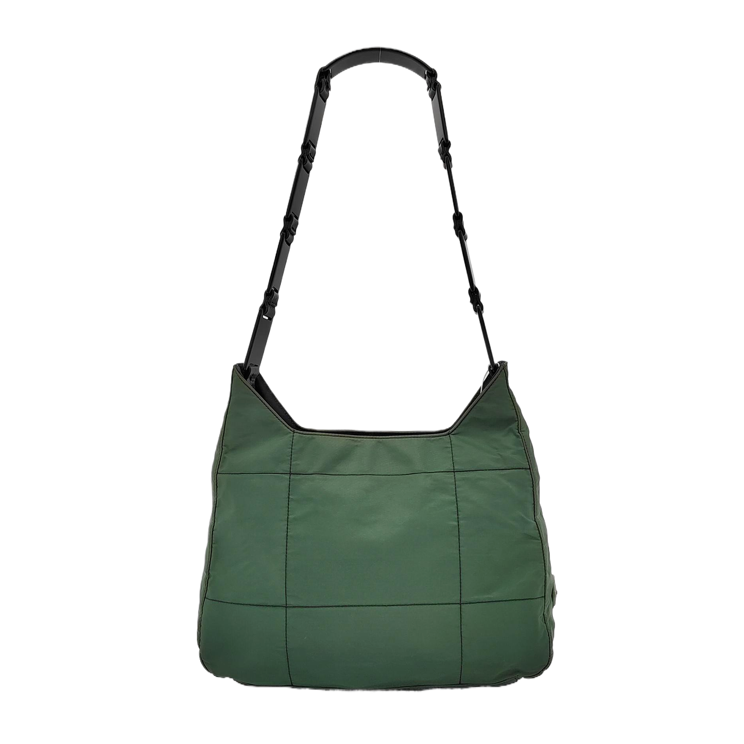 PRADA Dark green nylon single shoulder bag handbag Black hardware-(SKU)-951916972