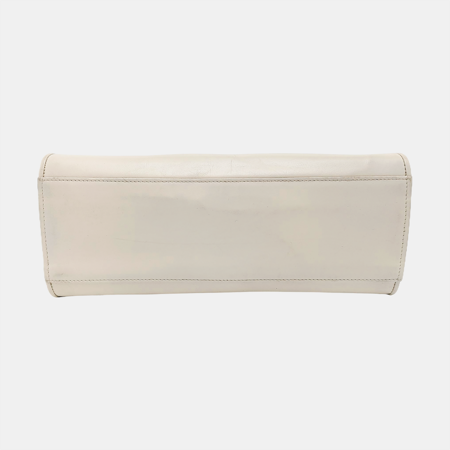 FERRAGAMO White Leather Embossed Tote Bag Golden hardware-(SKU)-951805301