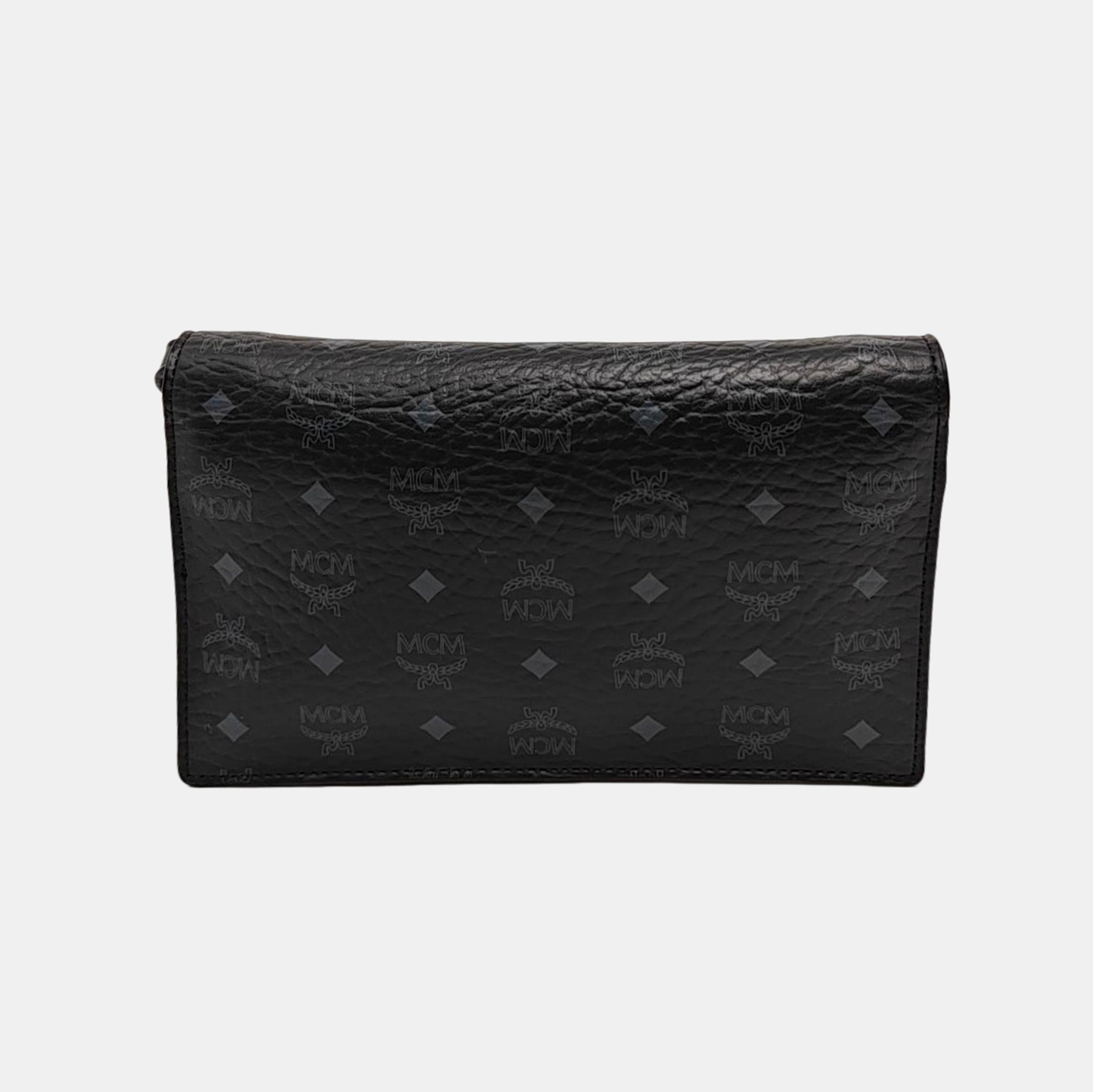 MCM Black coated canvas old flower printed crossbody bag, single shoulder bag Golden hardware Removable shoulder strap-(SKU)-951869892