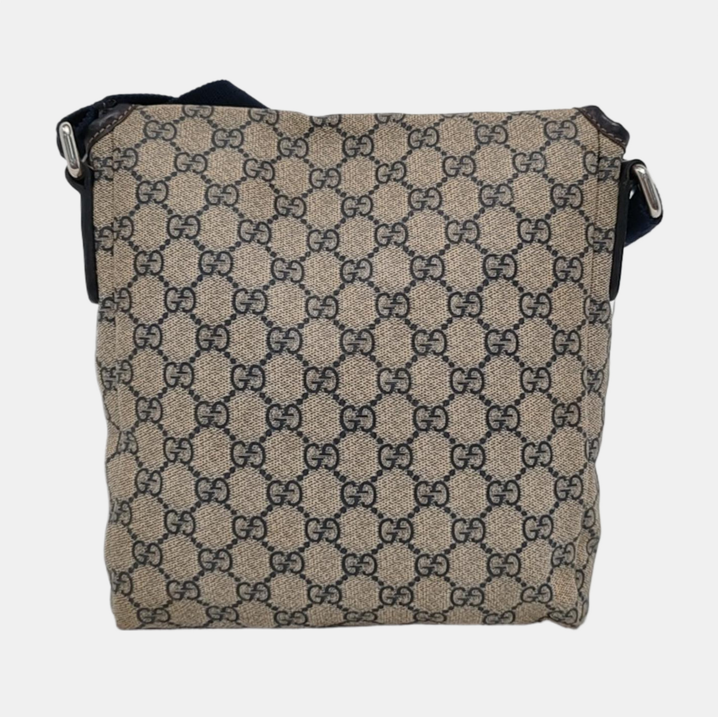 GUCCI Ebony Coated Canvas Monogram Shoulder Tote Crossbody Silver Hardware-(SKU)-951962908