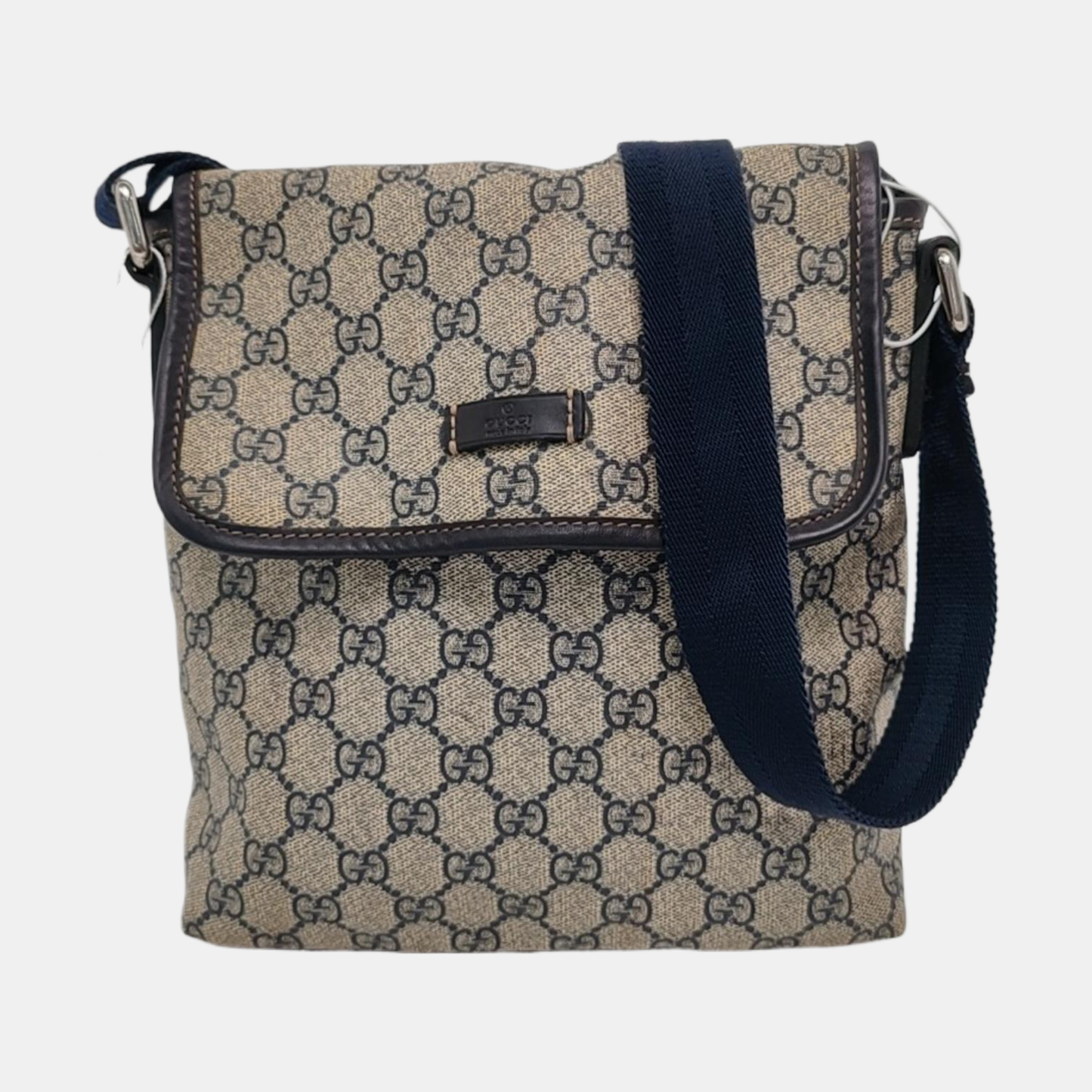 GUCCI Ebony Coated Canvas Monogram Shoulder Tote Crossbody Silver Hardware-(SKU)-951962908