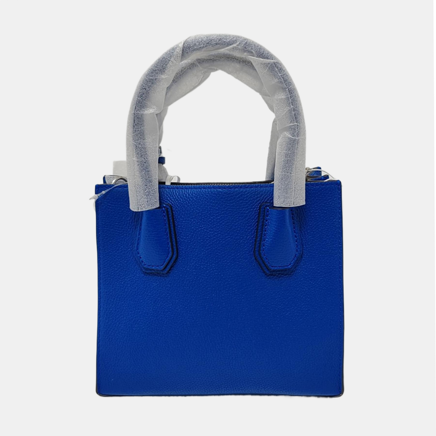 MICHAEL KORS Mercer Medium size Blue Cowhide Crossbody Tote Bag Single Shoulder Silver Hardware Removable shoulder strap-(SKU)-952037611