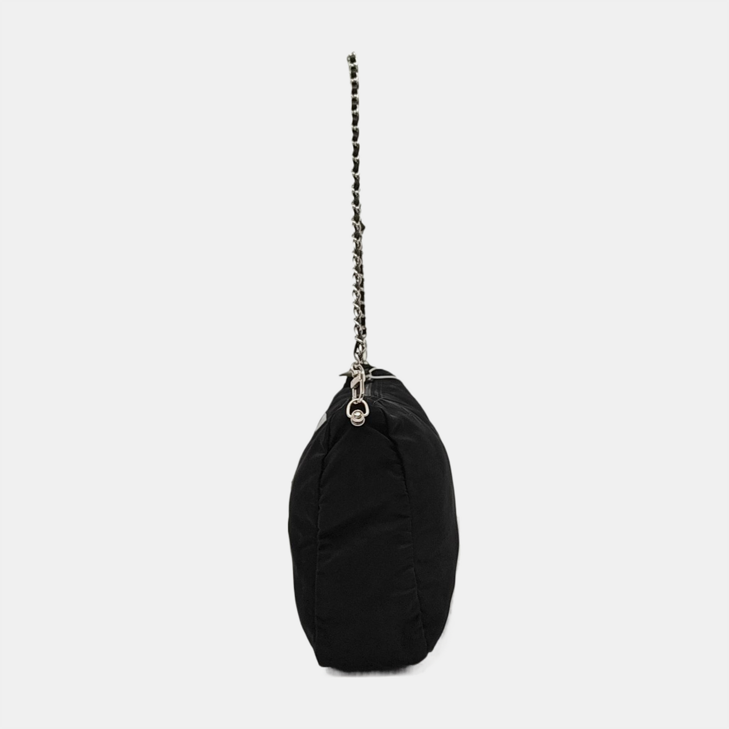 PRADA Black Nylon Logo Clutch Golden Silver Hardware-(SKU)-952132561