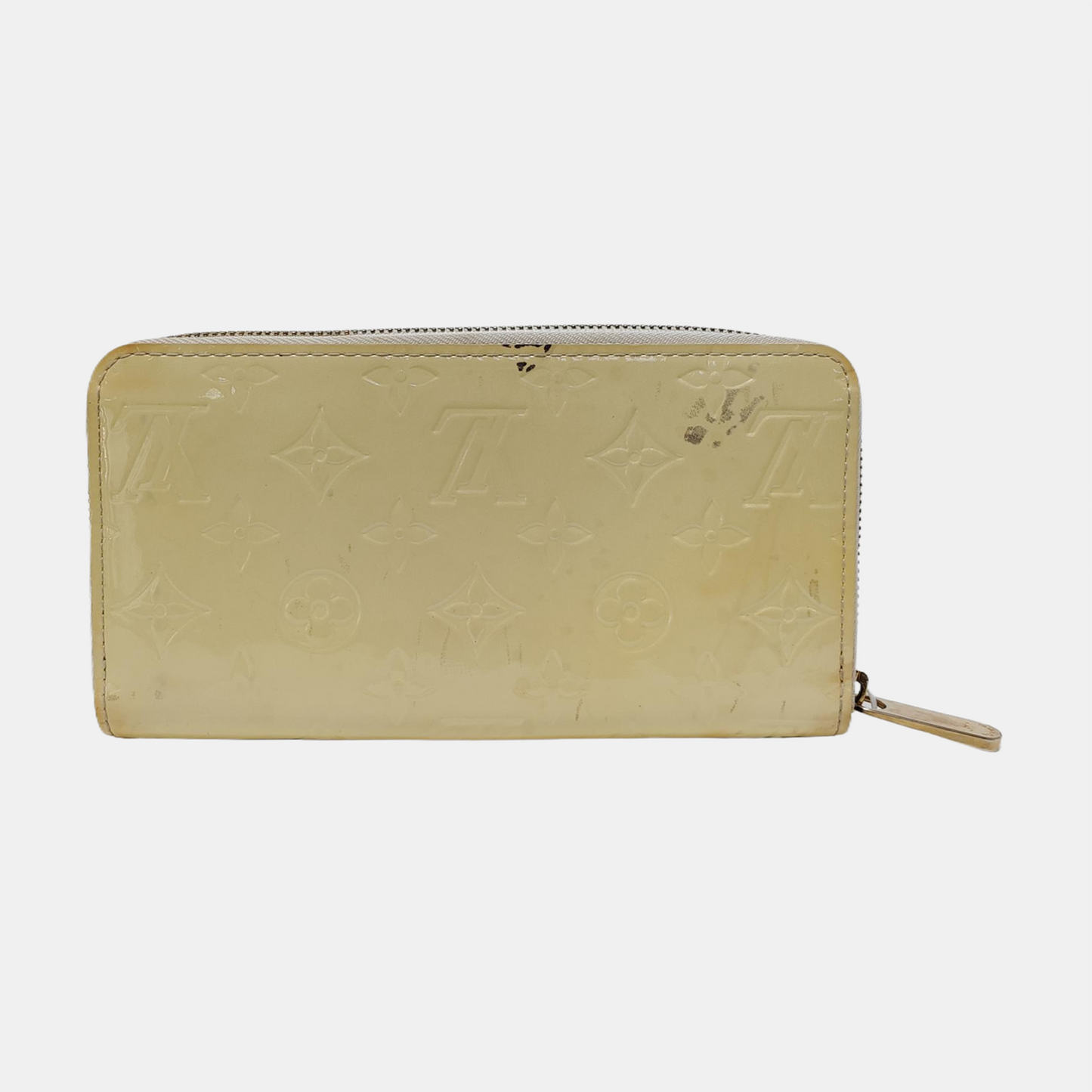 LOUIS VUITTON Yellow Patent Leather Embossed Wallet Golden hardware-(SKU)-952291694