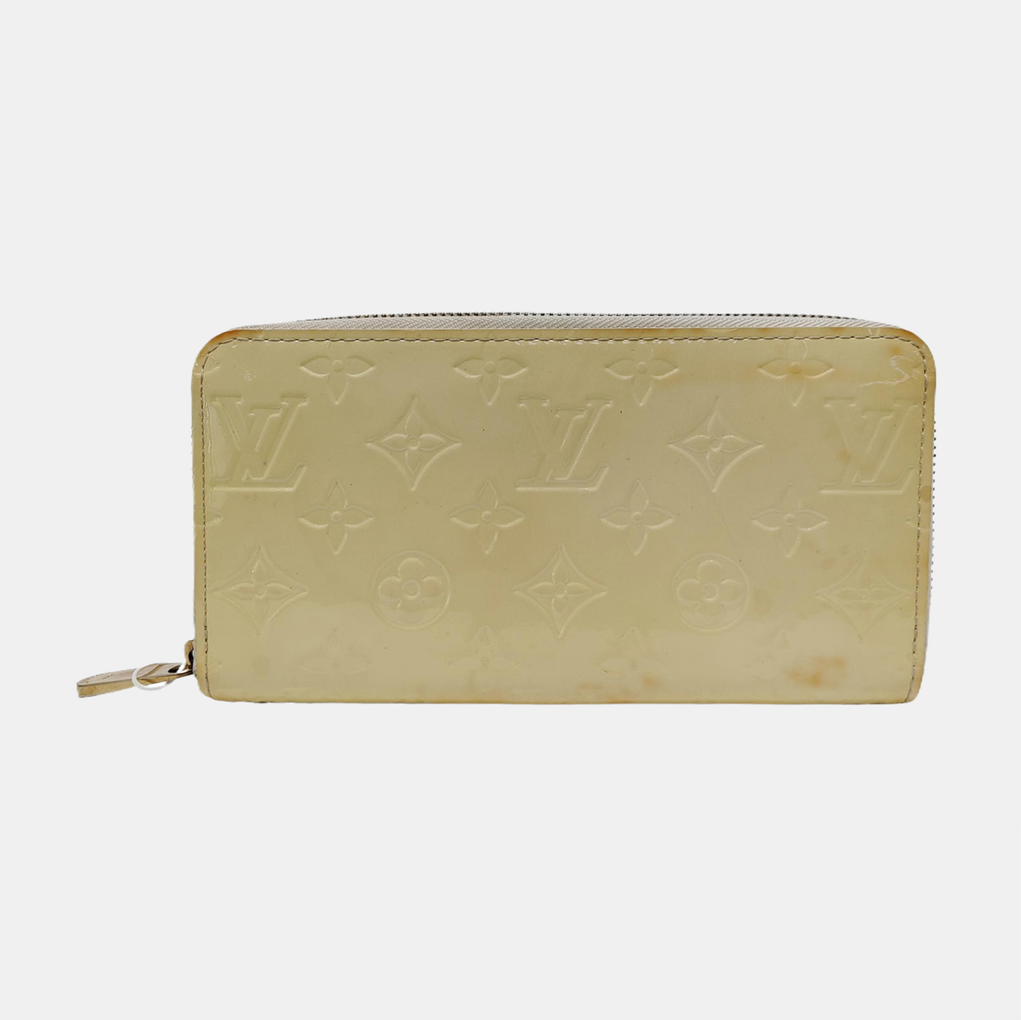 LOUIS VUITTON Yellow Patent Leather Embossed Wallet Golden hardware-(SKU)-952291694