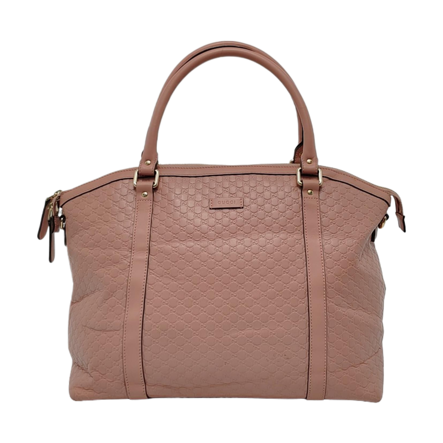 GUCCI Microguccissima Pink Calfskin Monogram Embossed Single Shoulder Tote Bag Crossbody Handbag Golden hardware-(SKU)-952396847