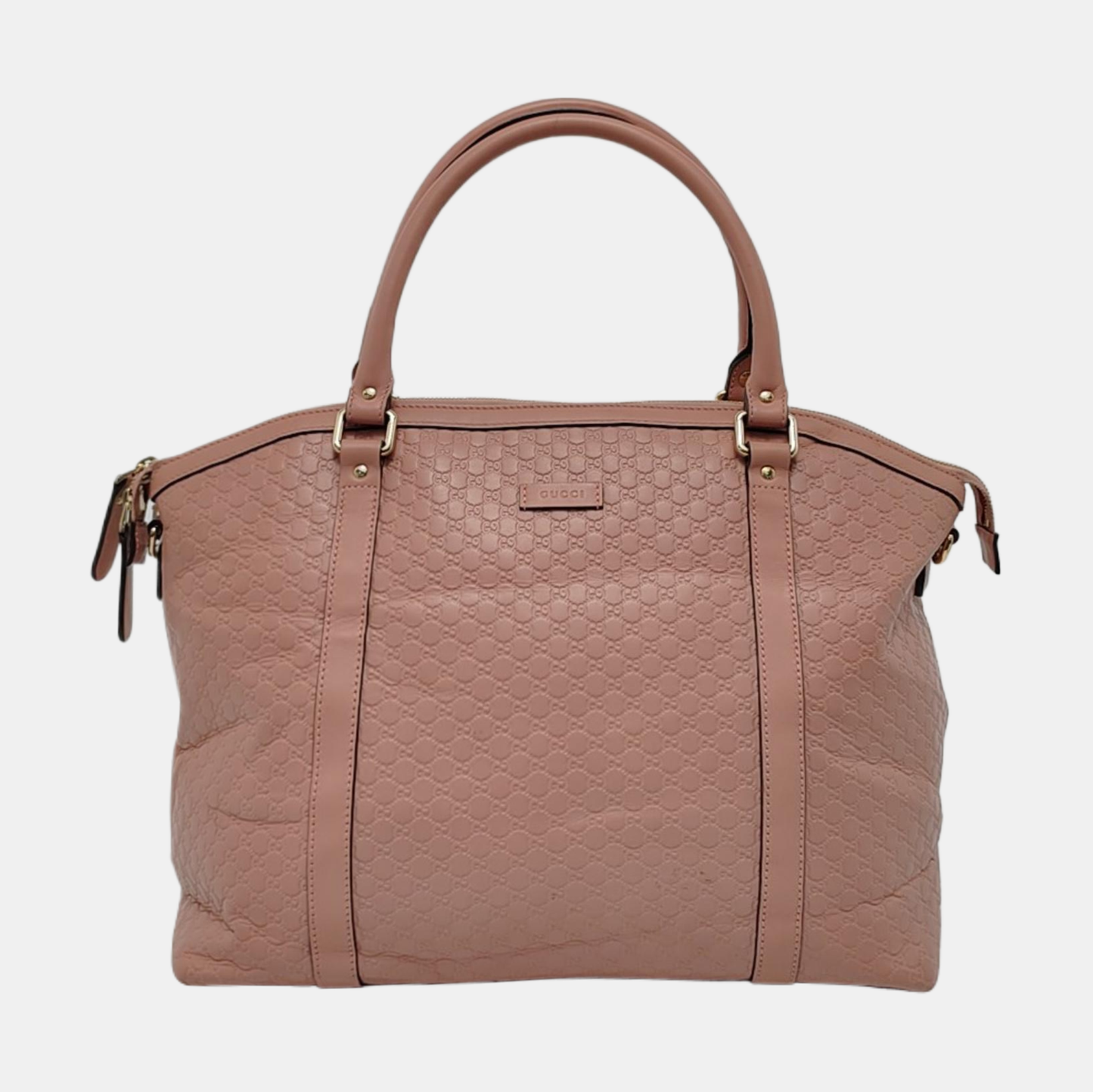 GUCCI Microguccissima Pink Calfskin Monogram Embossed Single Shoulder Tote Bag Crossbody Handbag Golden hardware-(SKU)-952396847