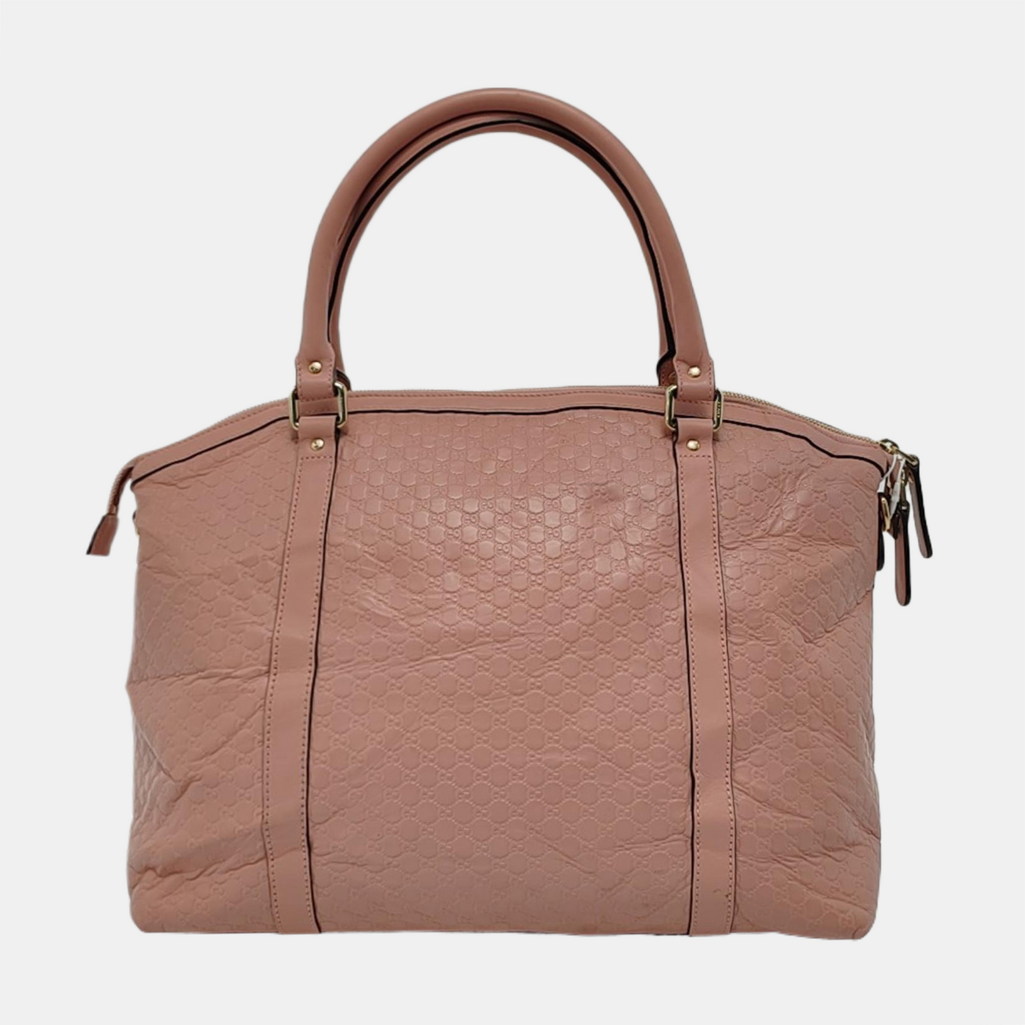 GUCCI Microguccissima Pink Calfskin Monogram Embossed Single Shoulder Tote Bag Crossbody Handbag Golden hardware-(SKU)-952396847