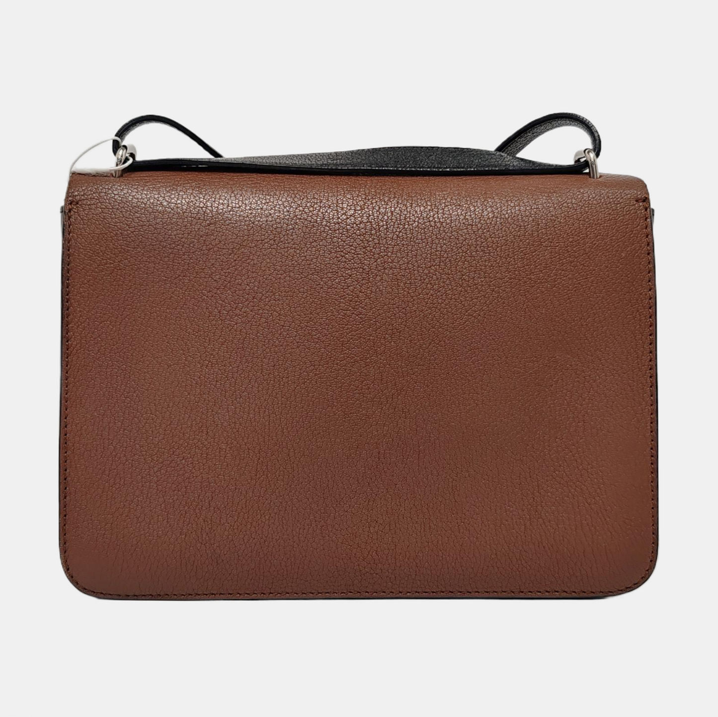 BURBERRY D-Ring Brown Leather Crossbody Single Shoulder Bag Silver Hardware Removable shoulder strap-(SKU)-952390772