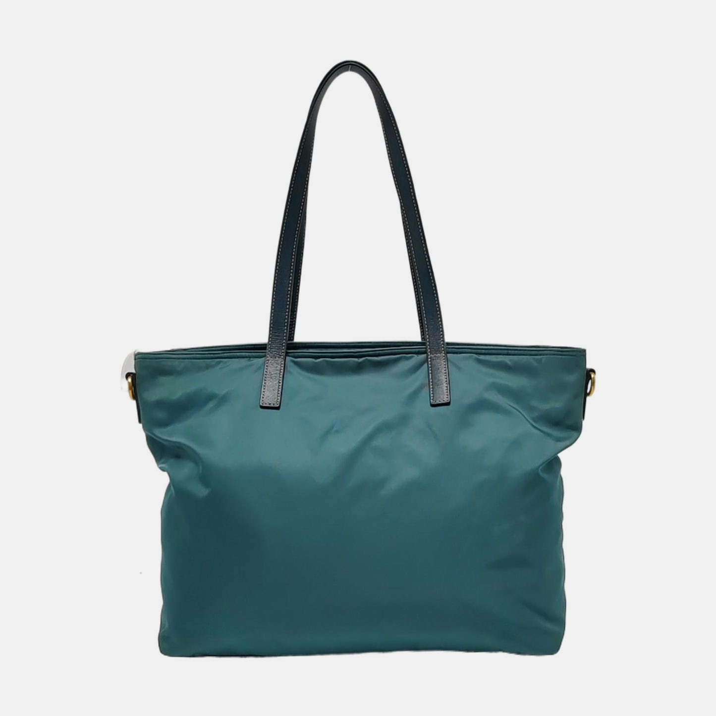 PRADA Tote bag Teal Nylon Logo Single Shoulder Bag, Handbag Golden hardware-(SKU)-952291642