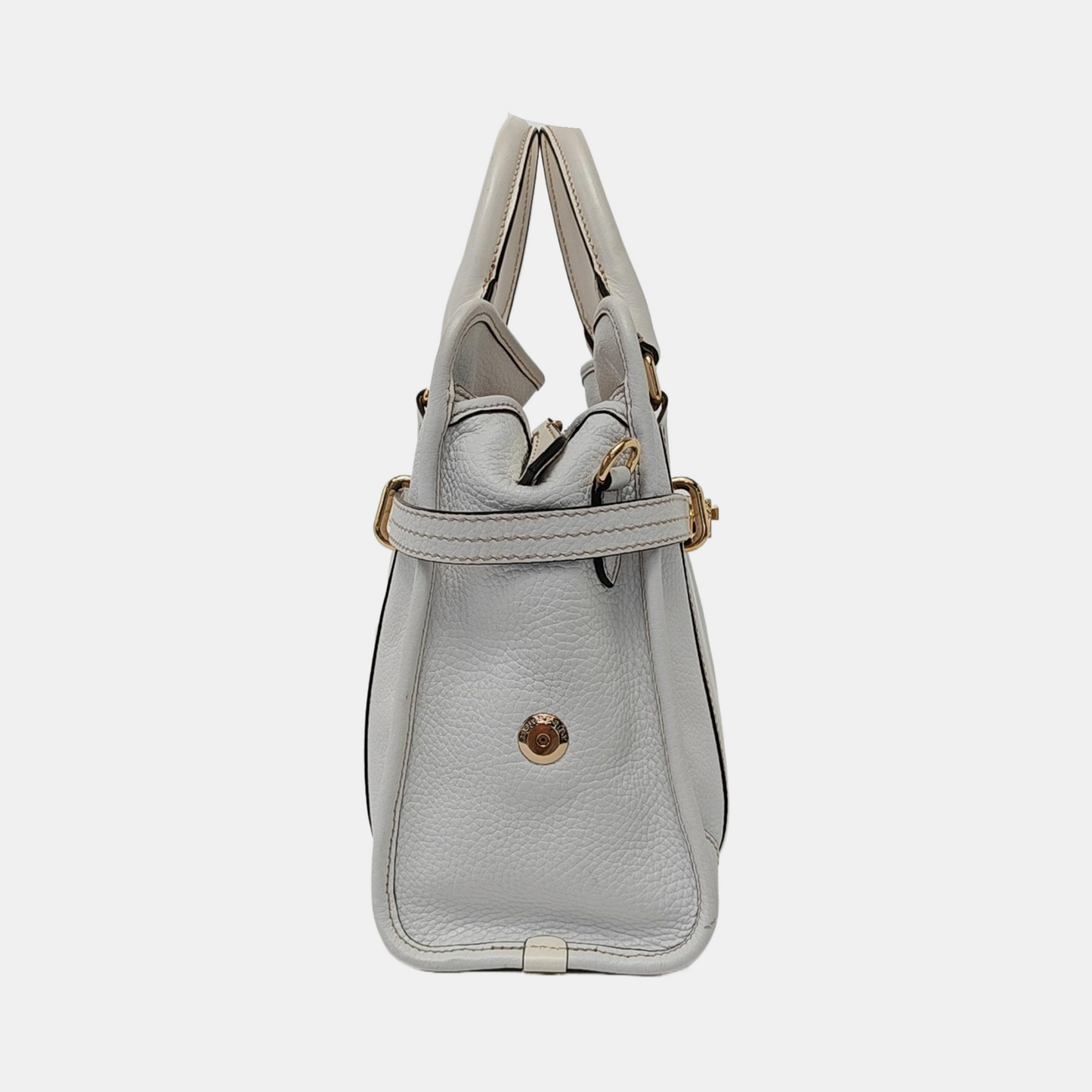 BURBERRY Minford Small size White Cowhide Single Shoulder Handbag Crossbody Bag Golden hardware Removable shoulder strap-(SKU)-952428263