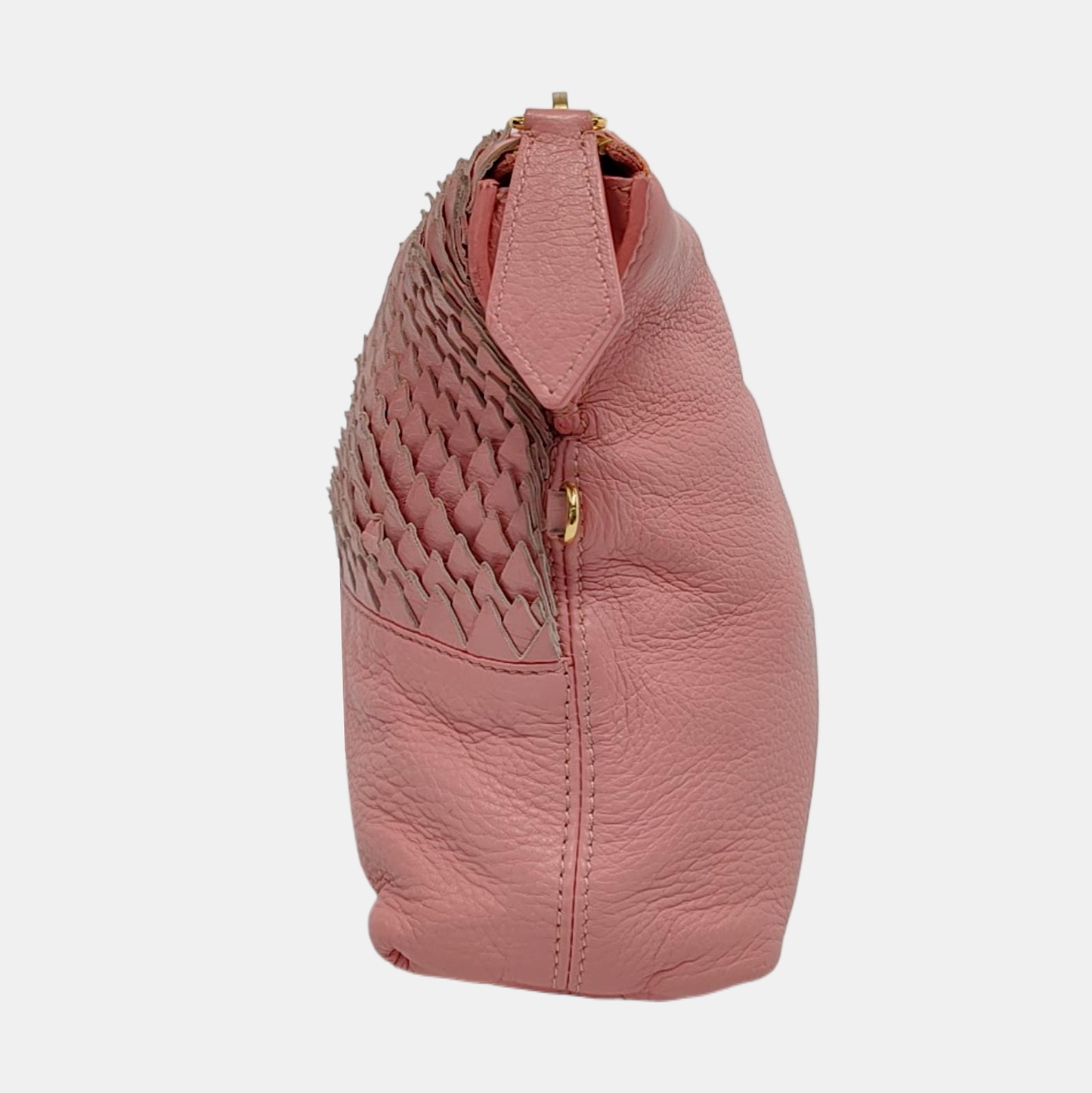 BURBERRY Pink Leather Single Shoulder Bag, Crossbody Golden hardware Removable shoulder strap-(SKU)-952753489