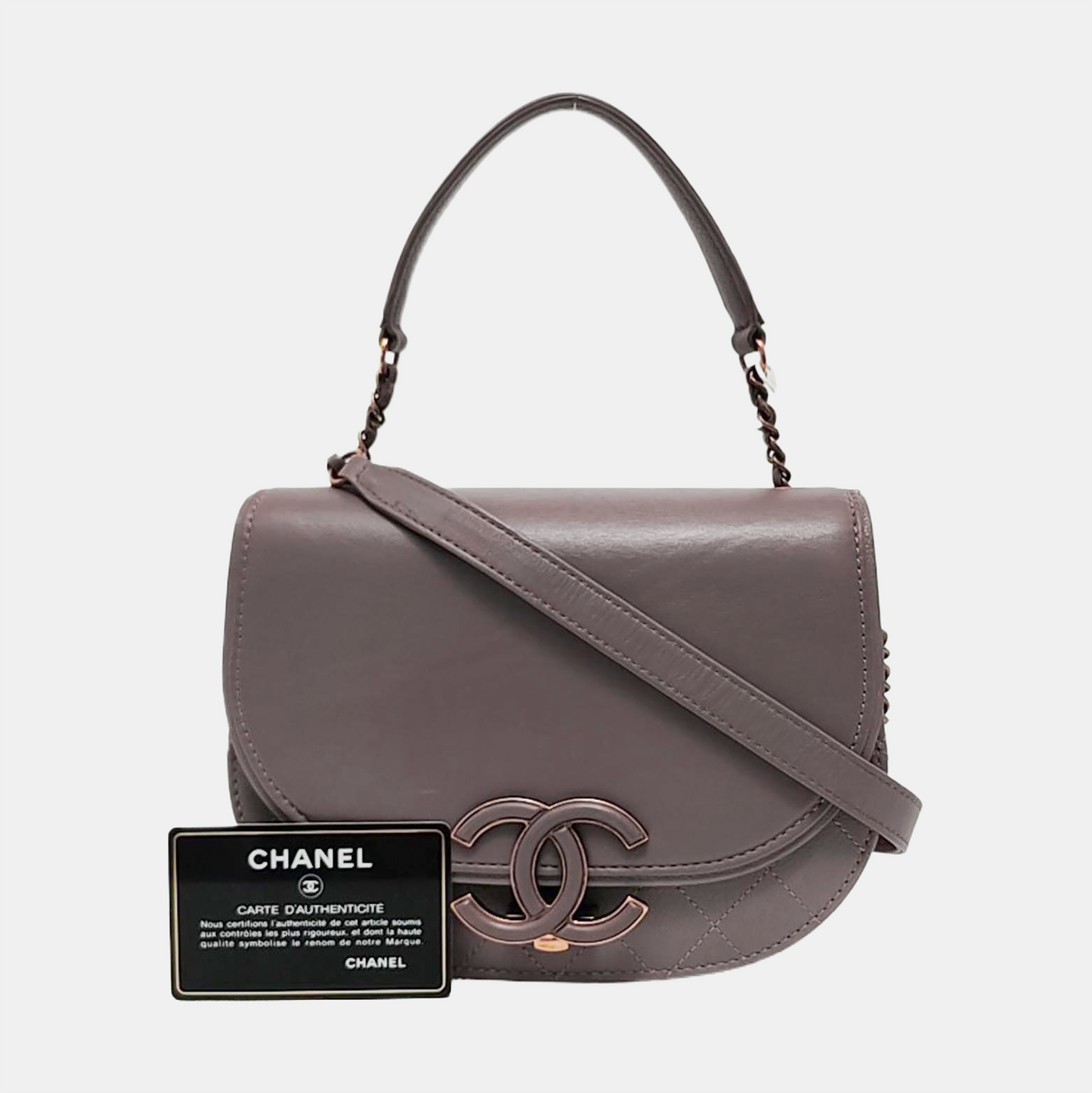 CHANEL COCO CURVE Light Purple Calfskin Quilted Shoulder Bag Tote Crossbody Bag Gold Hardware 24K Clasp-(SKU)-952954213