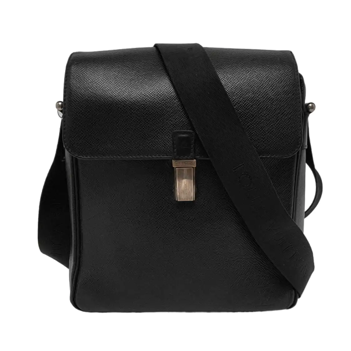 LOUIS VUITTON YARANGA Black Leather Embossed Single Shoulder Bag Tote Silver Hardware-(SKU)-942031838