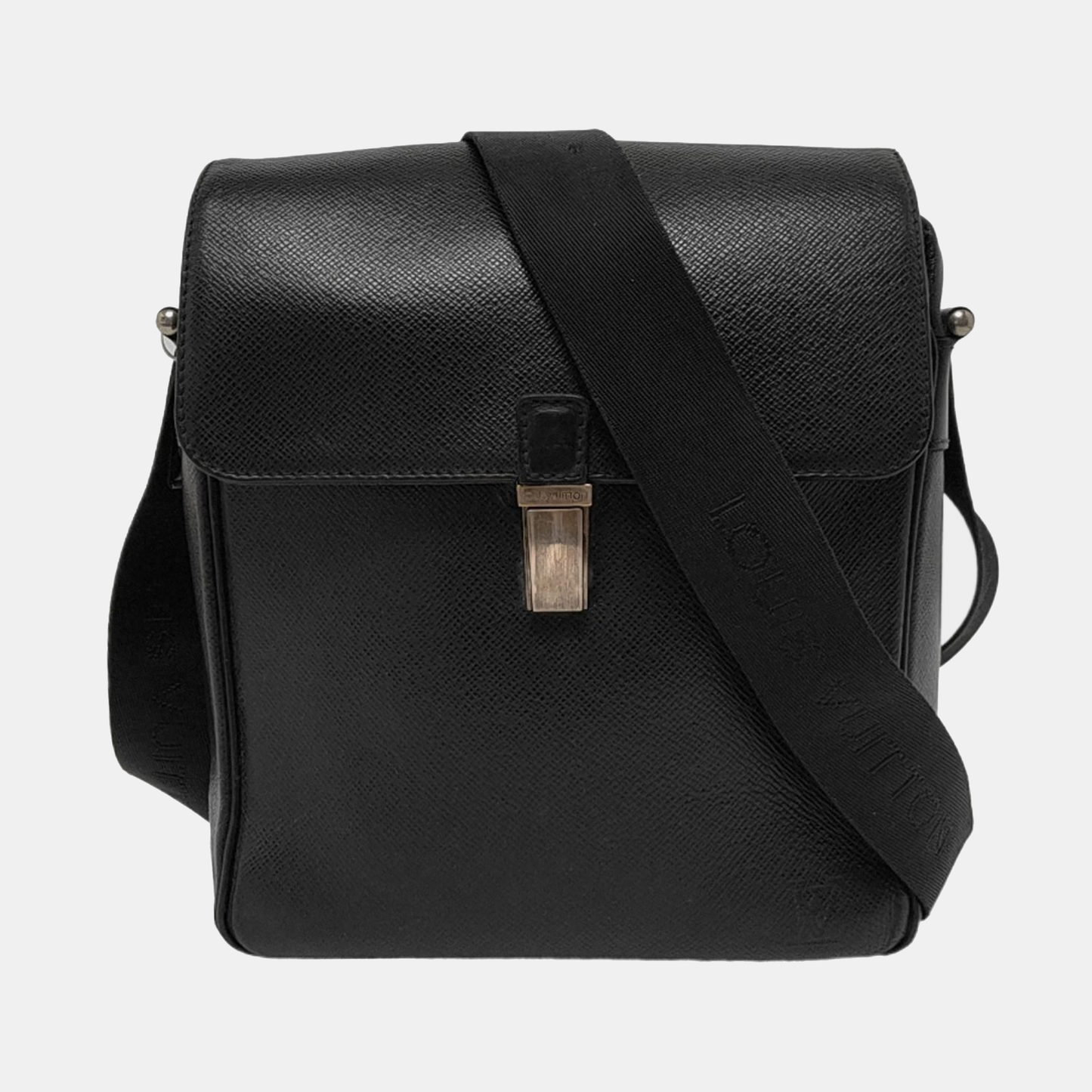 LOUIS VUITTON YARANGA Black Leather Embossed Single Shoulder Bag Tote Silver Hardware-(SKU)-942031838