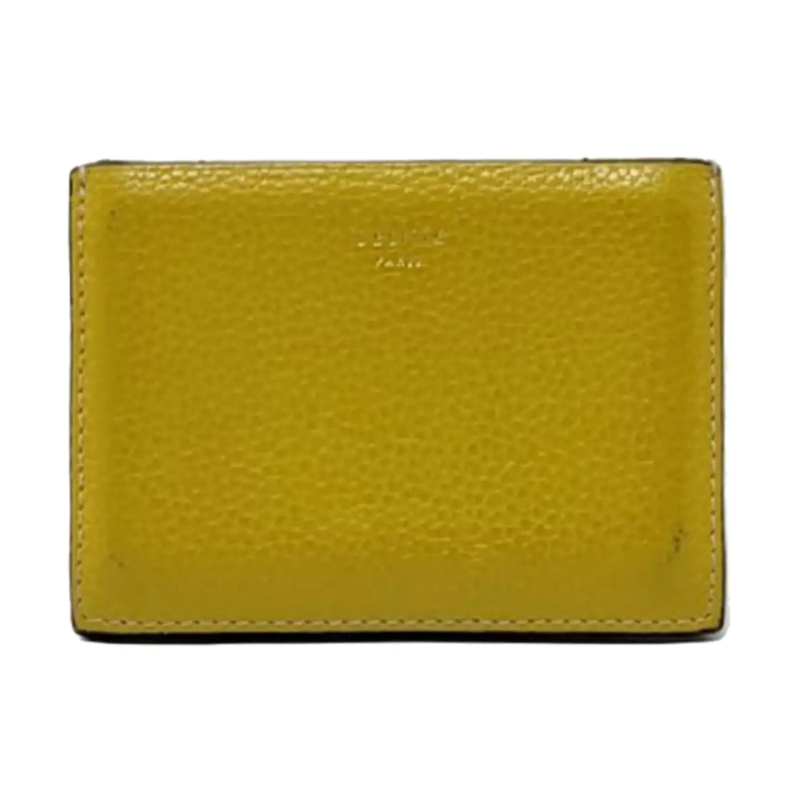 CELINE Yellow Cowhide Card Case-(SKU)-952996653