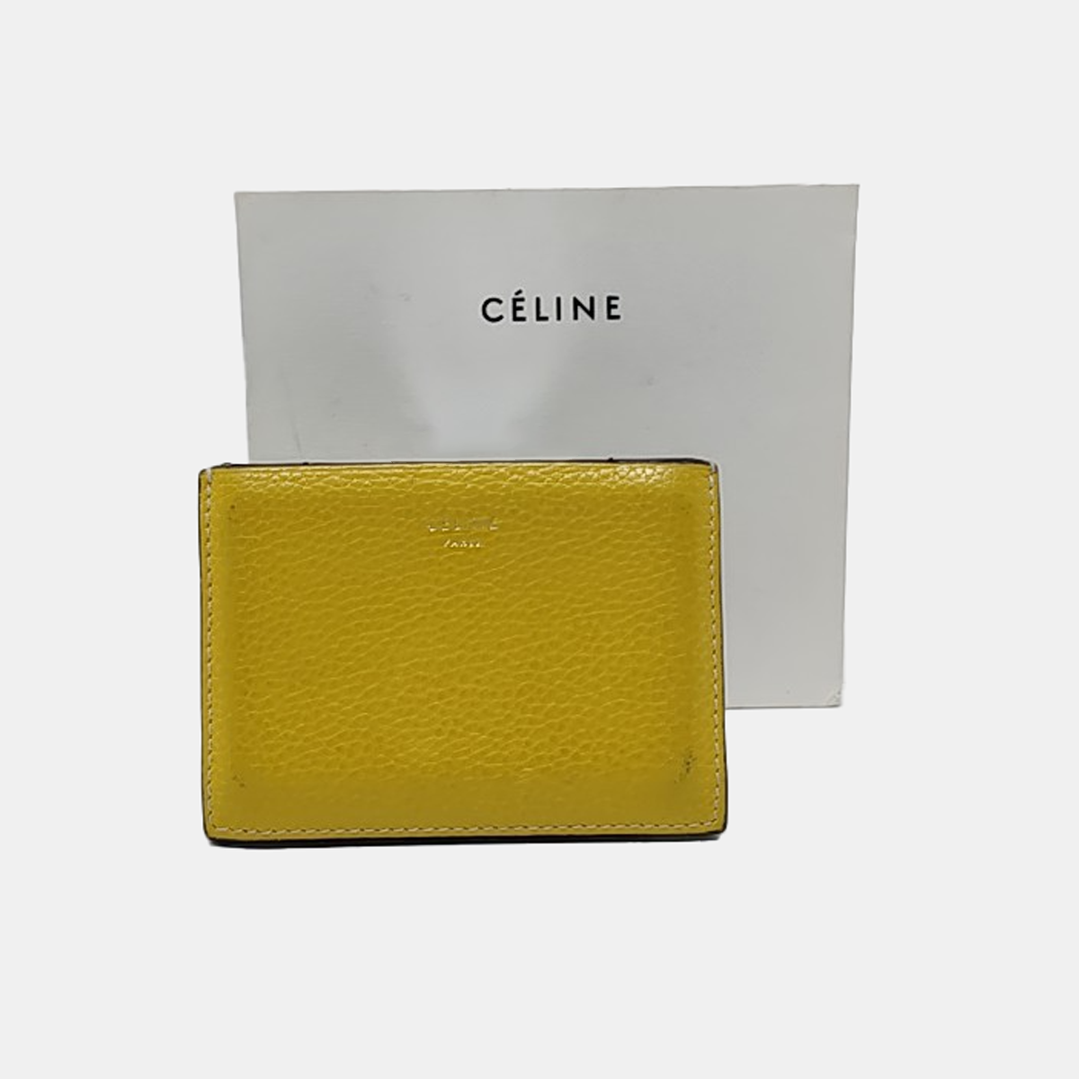 CELINE Yellow Cowhide Card Case-(SKU)-952996653