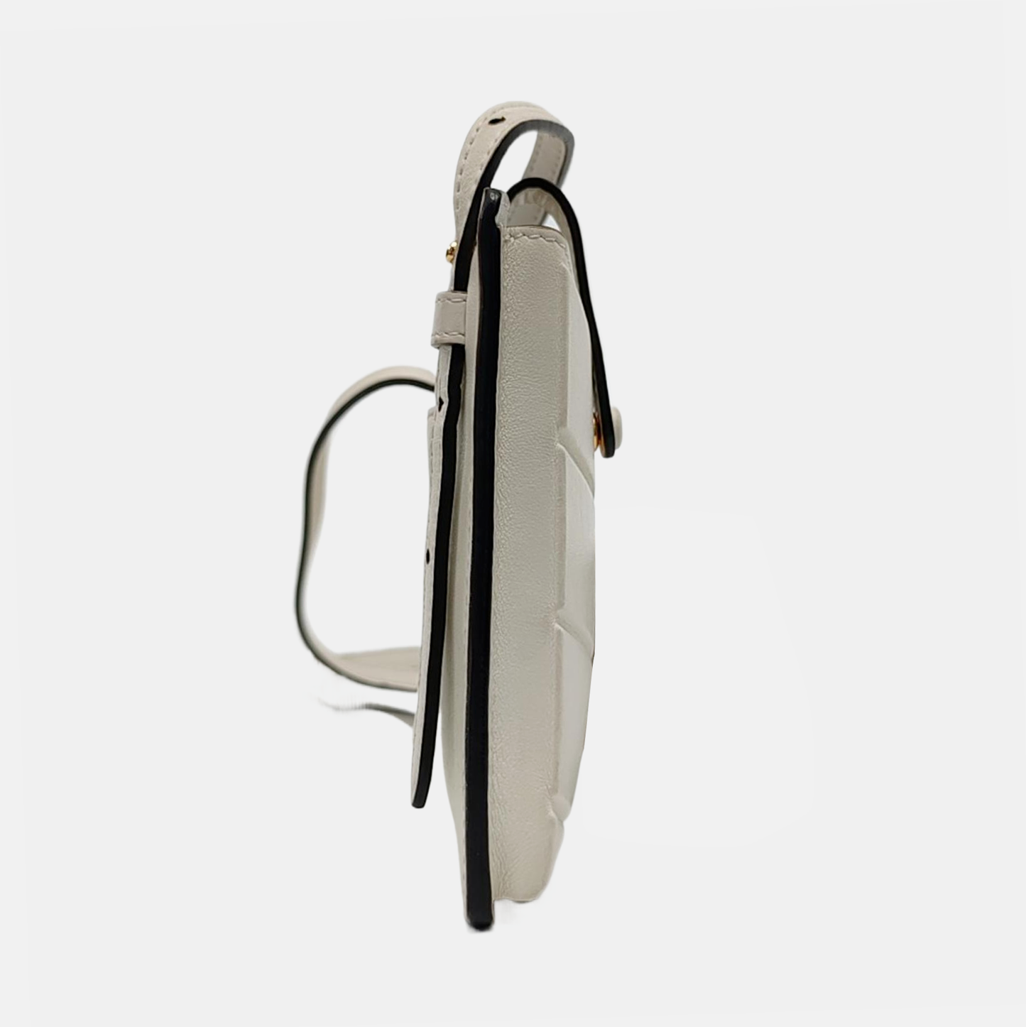 FENDI 2 Pockets White Cowhide Single Shoulder Bag Crossbody Bag Golden hardware-(SKU)-952863900
