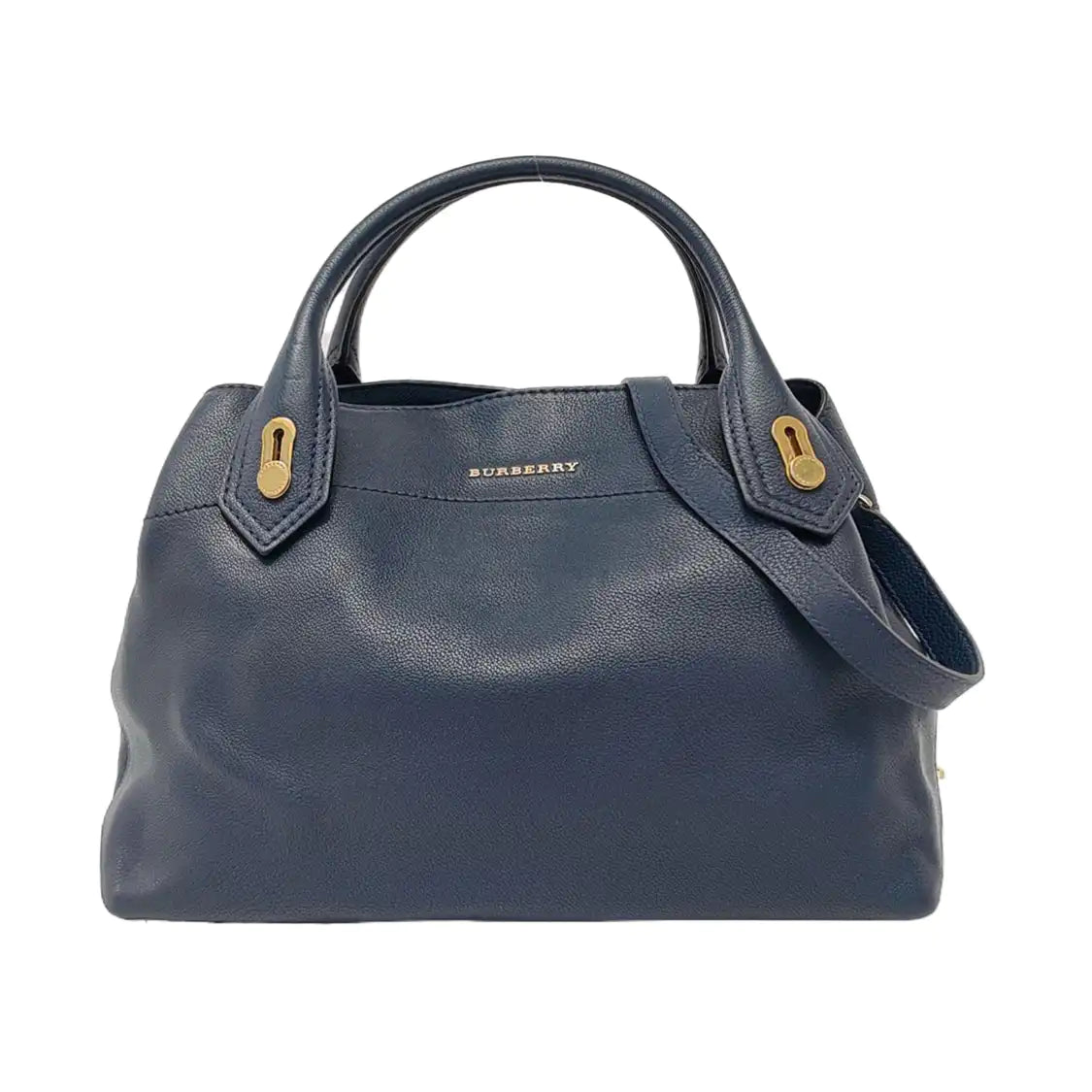 BURBERRY Barnsbury Blue cowhide single shoulder bag Golden hardware Removable shoulder strap-(SKU)-953060003