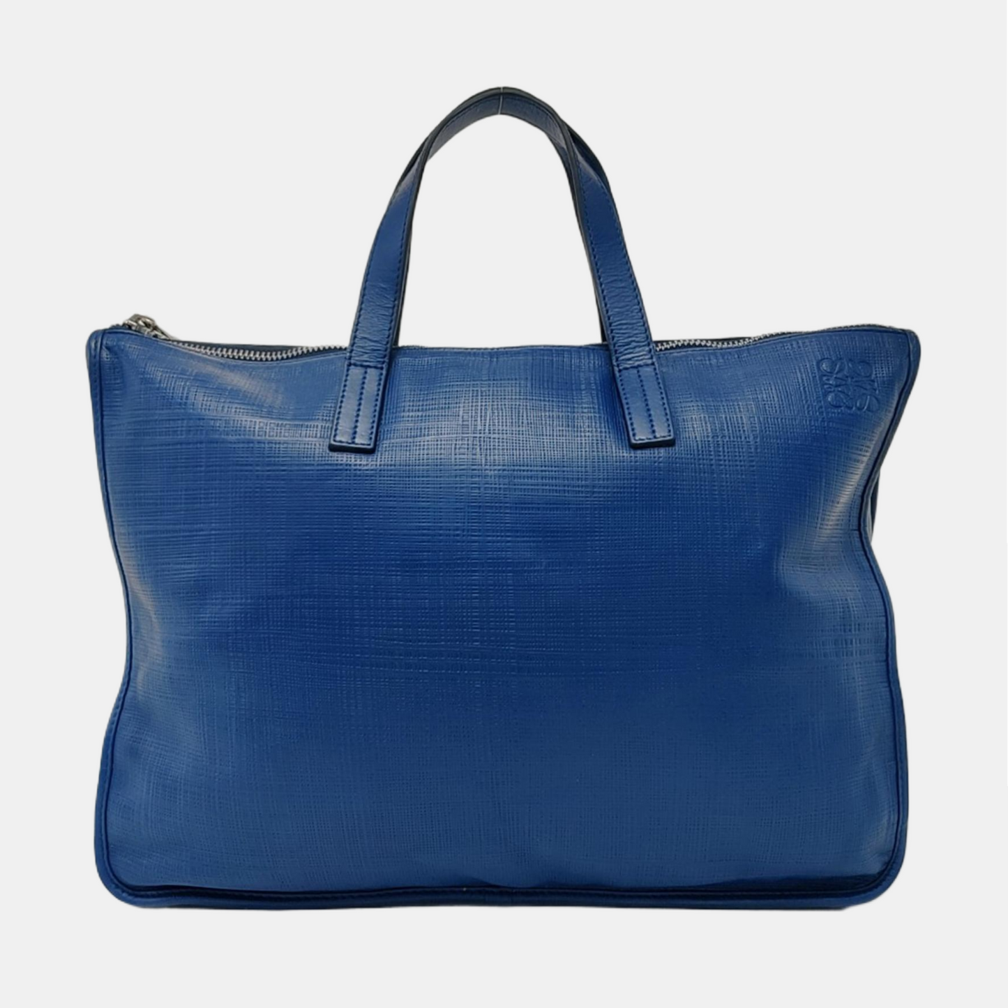LOEWE Toledo Dark Blue Leather Handbag Silver Hardware-(SKU)-953096899