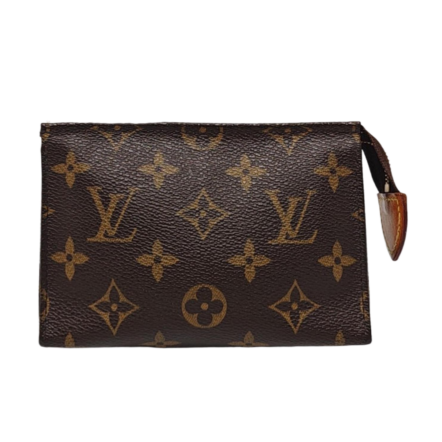 LOUIS VUITTON POCHE TOILETTE 15 Brown Coated Canvas Monogram Cosmetic Bag Clutch Golden hardware-(SKU)-953111259