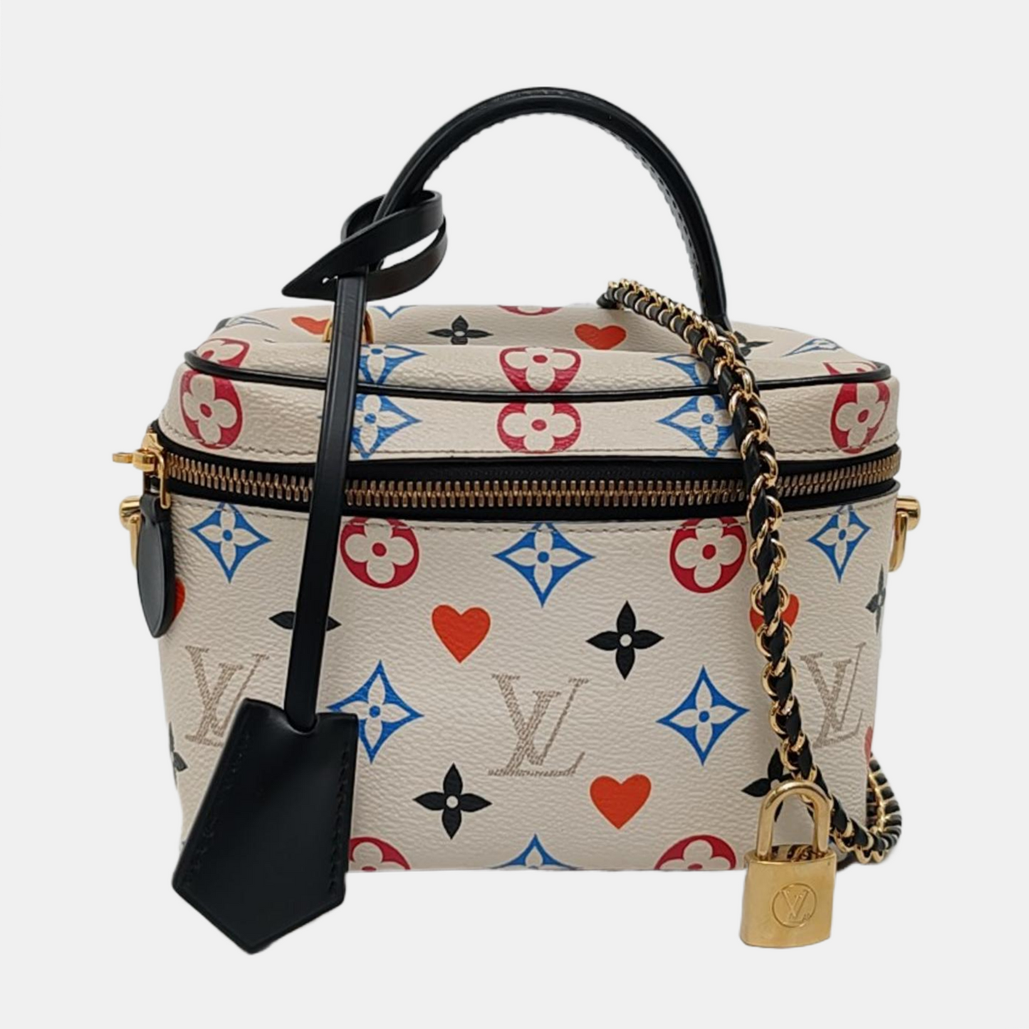 LOUIS VUITTON NICE Small White Coated Canvas Print Crossbody Bag Shoulder Bag Handbag Removable Strap Golden Hardware-(SKU)-953026193