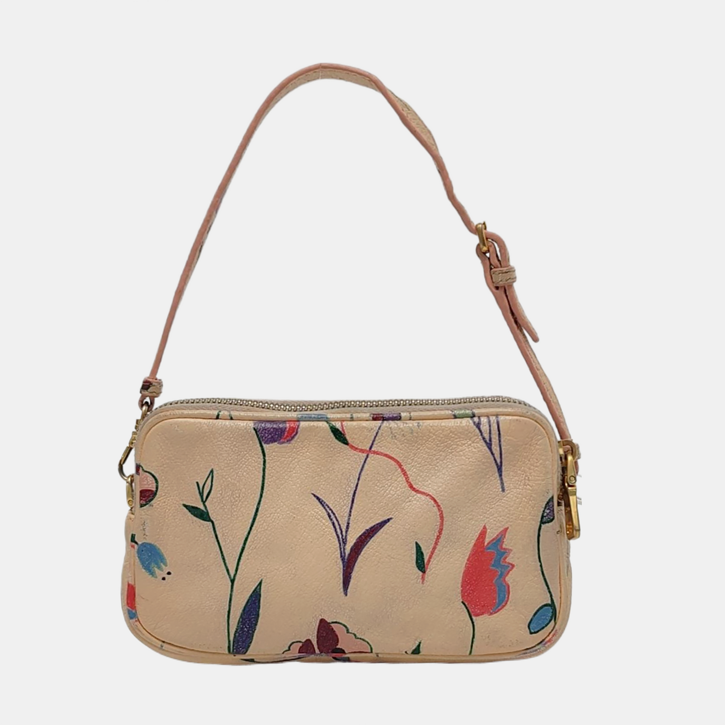 Miu Miu Beige Cowhide Printed Handbag Golden hardware-(SKU)-953382271