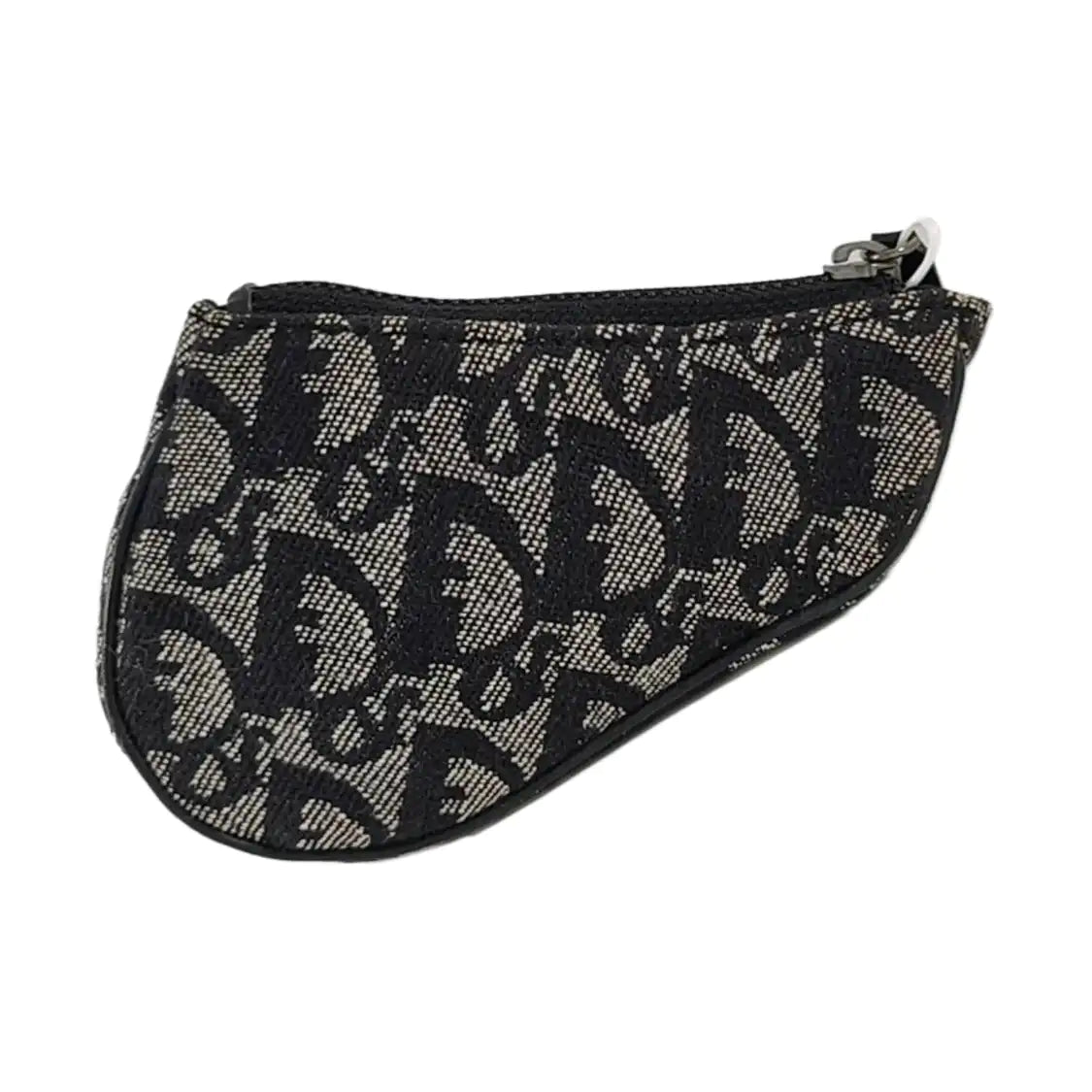 DIOR Saddle Grey Canvas Monogram Mini Coin Purse Ruthenium color hardware-(SKU)-953489833