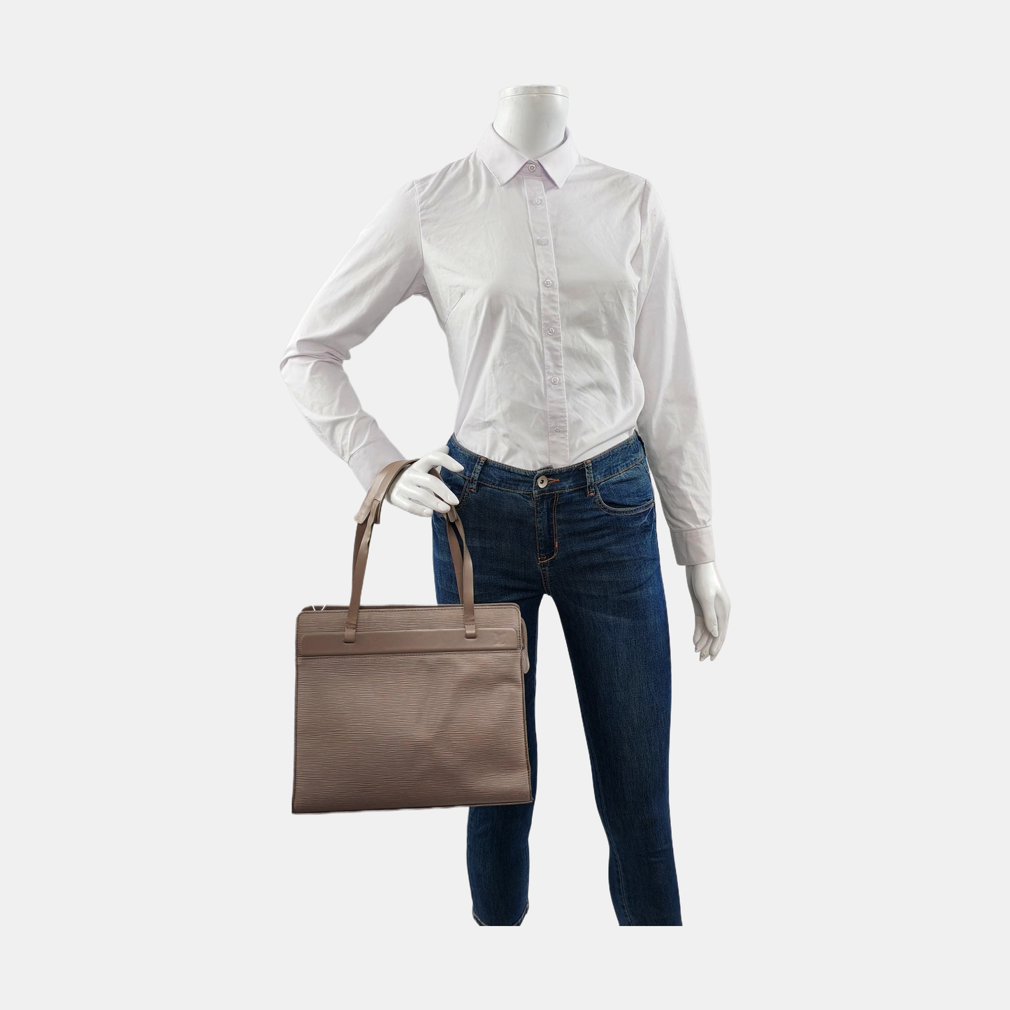 LOUIS VUITTON VINTAGE CROISETTE Large size 粉紫色EPI牛皮水波纹Shoulder Bag Handbag Silver Hardware-(SKU)-953507402
