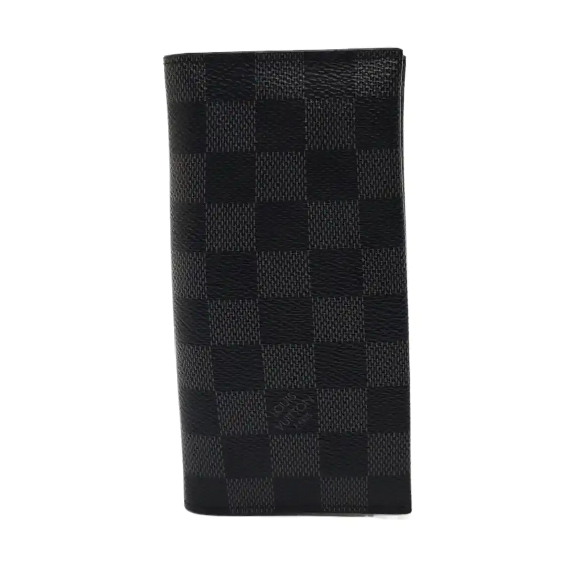 LOUIS VUITTON ALEXANDRE Gray Coated Canvas Chessboard Plaid Wallet Silver Hardware-(SKU)-953933077