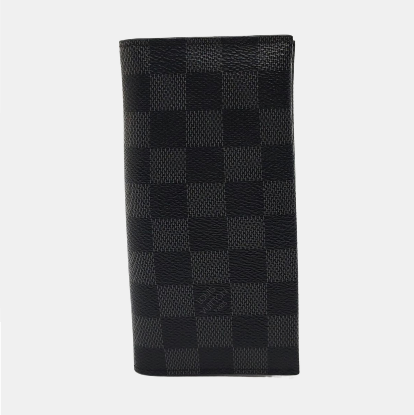 LOUIS VUITTON ALEXANDRE Gray Coated Canvas Chessboard Plaid Wallet Silver Hardware-(SKU)-953933077