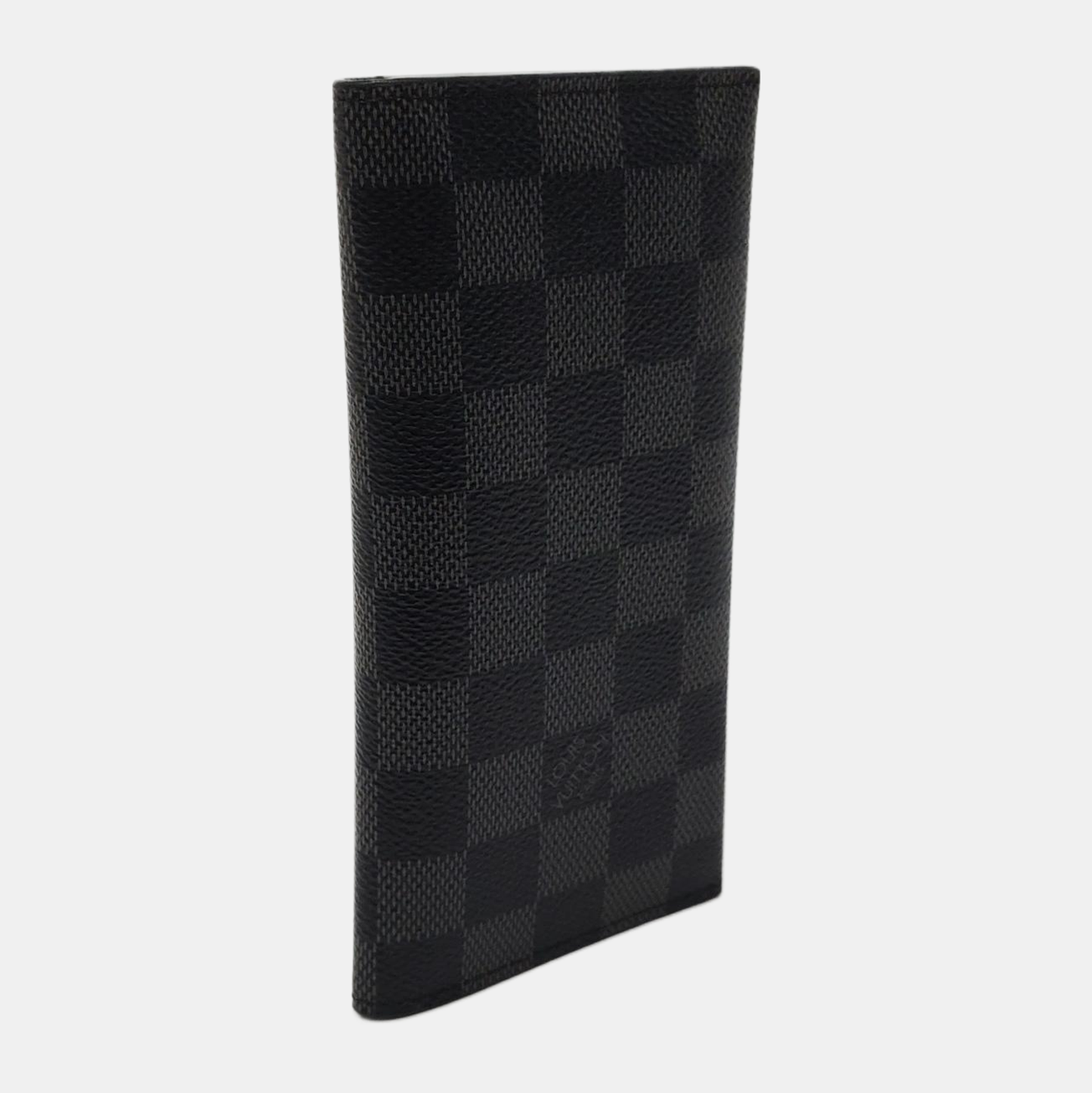 LOUIS VUITTON ALEXANDRE Gray Coated Canvas Chessboard Plaid Wallet Silver Hardware-(SKU)-953933077