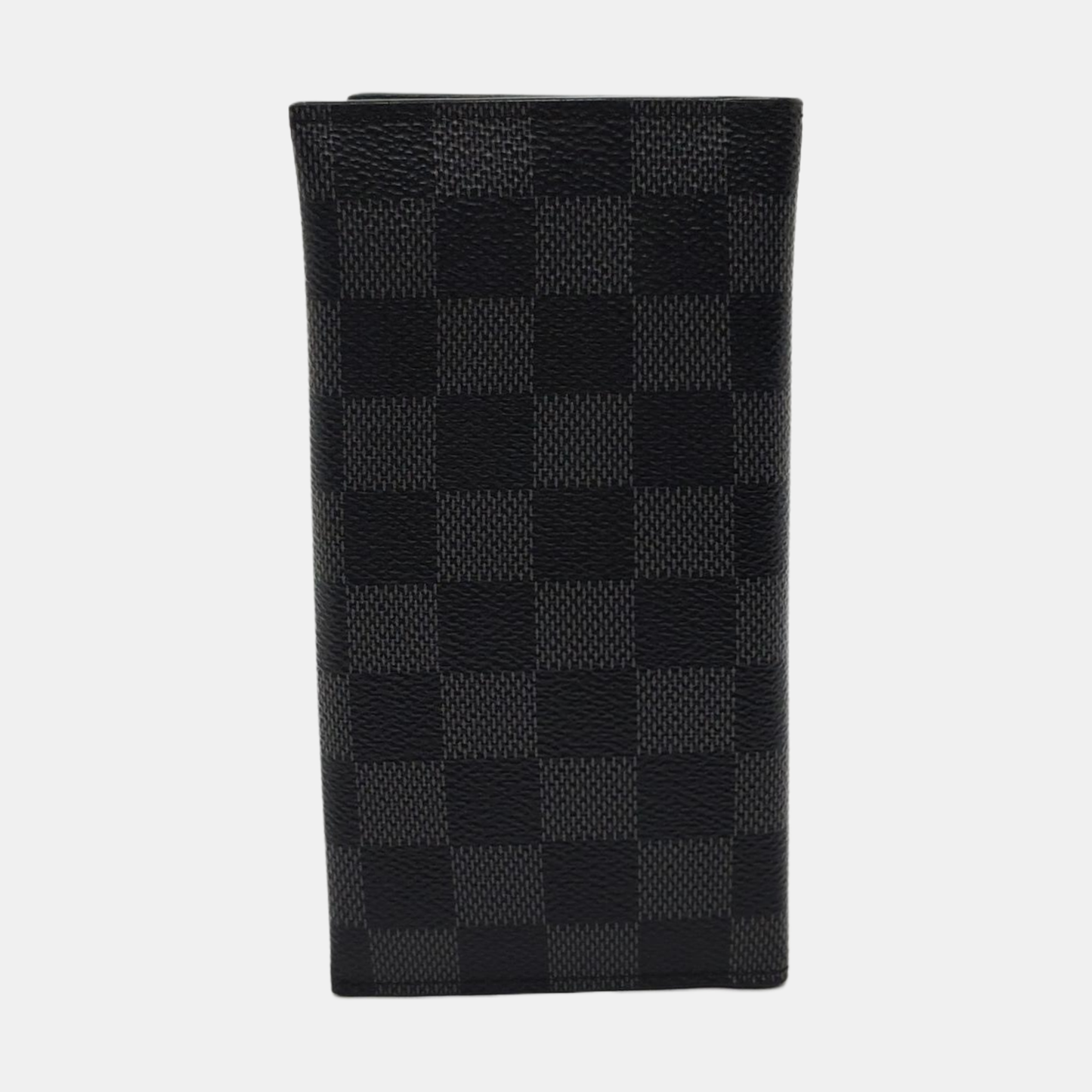 LOUIS VUITTON ALEXANDRE Gray Coated Canvas Chessboard Plaid Wallet Silver Hardware-(SKU)-953933077