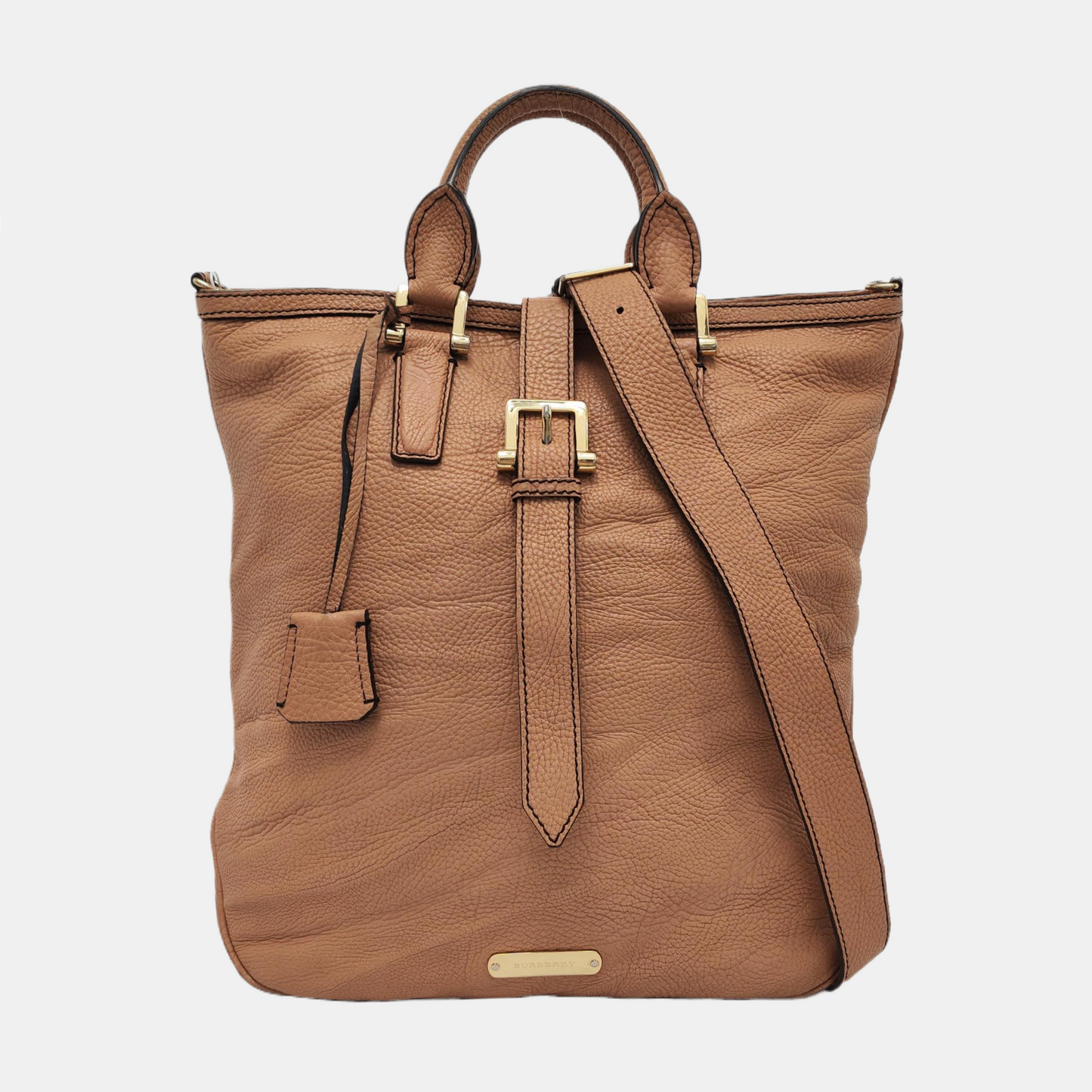 BURBERRY Khaki cowhide single shoulder bag Golden hardware Removable shoulder strap-(SKU)-953631623