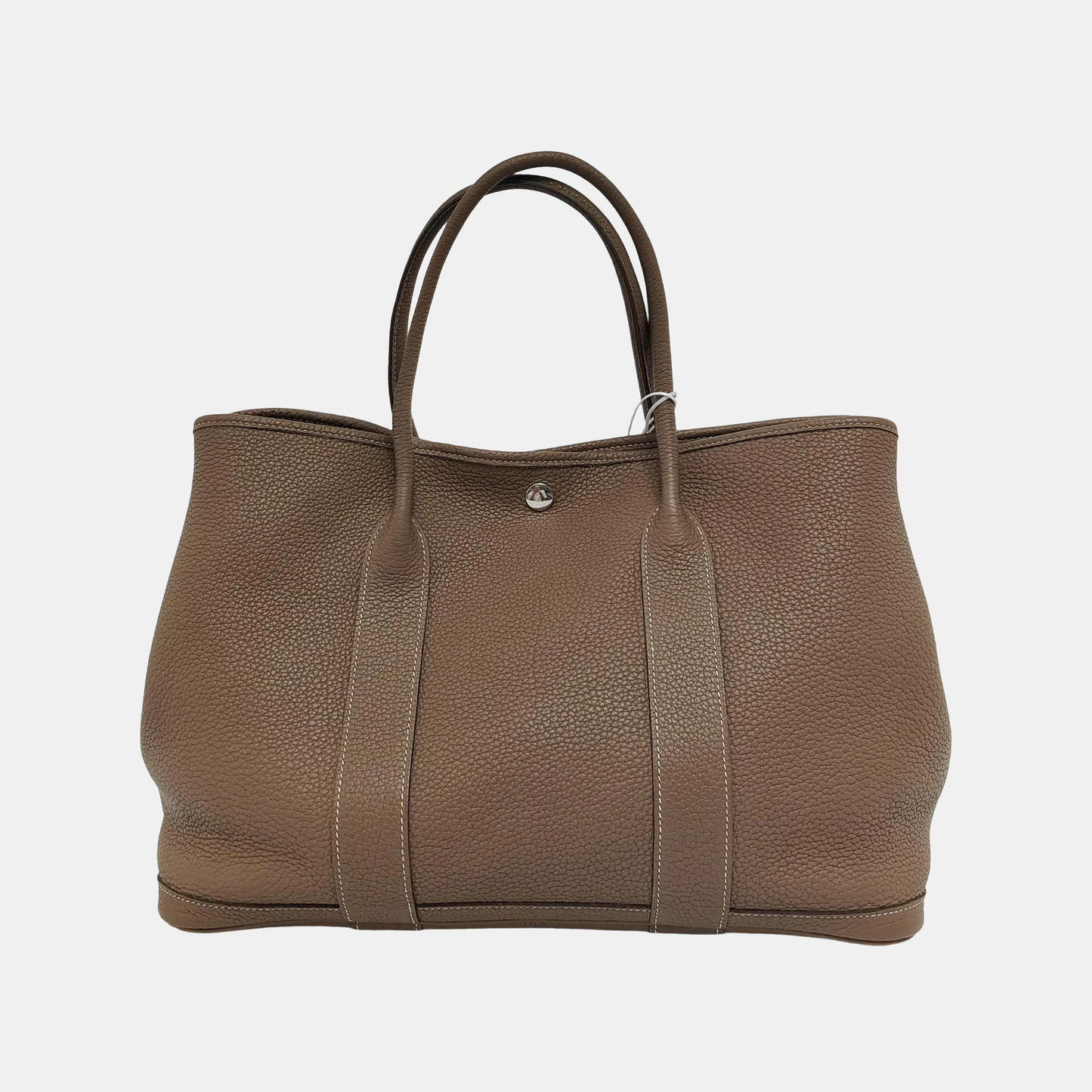 HERMÈS Garden Party 36 Taupe Negonda Calfskin Garden Bag with Detachable Strap, Silver Hardware, A-(SKU)-945825611