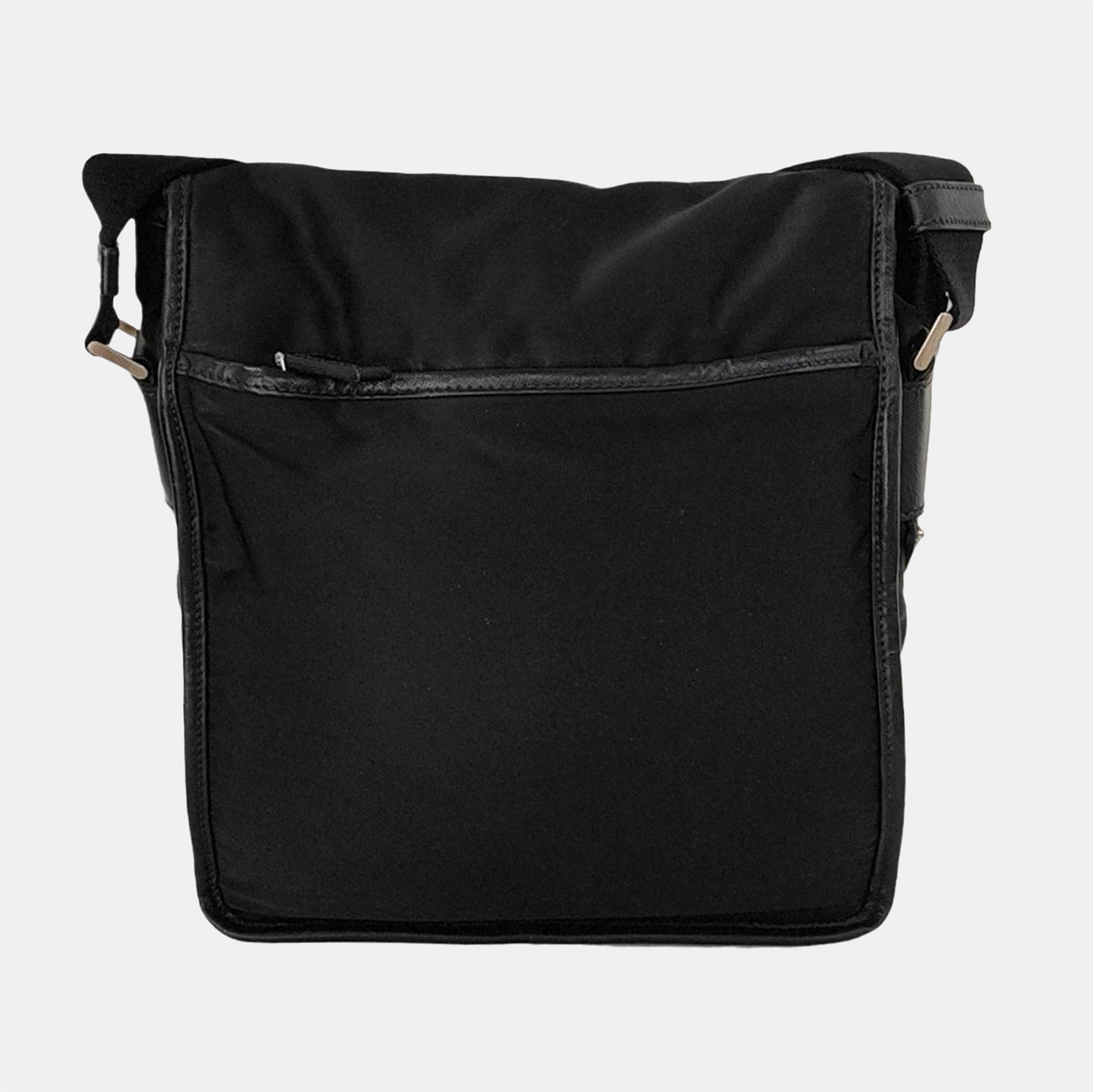 PRADA Black Nylon Crossbody Bag Single Shoulder Bag Silver Hardware-(SKU)-953408479